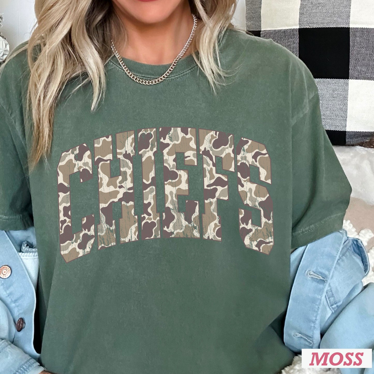 Chiefs Camo Comfort Color Graphic Tee