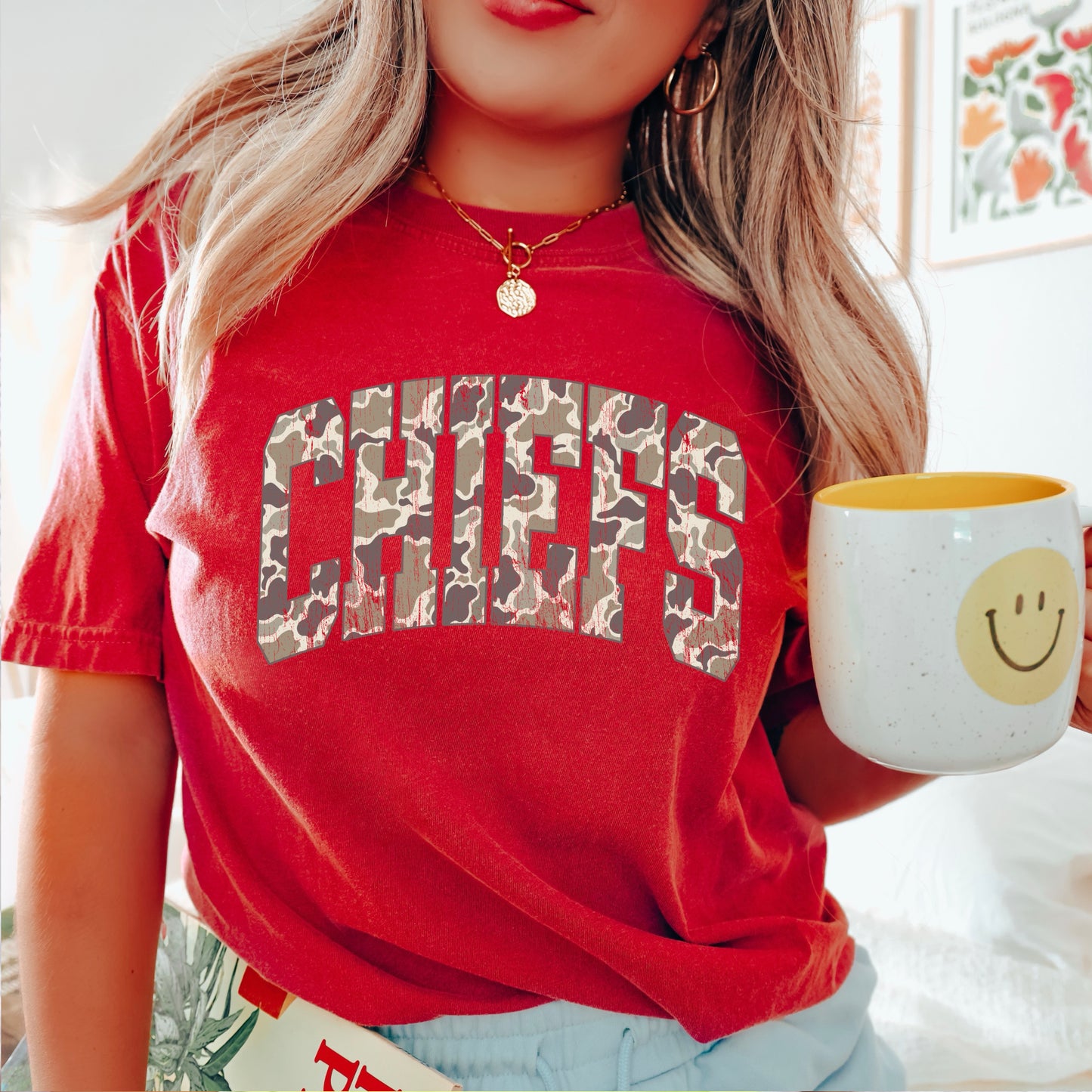 Chiefs Camo Comfort Color Graphic Tee