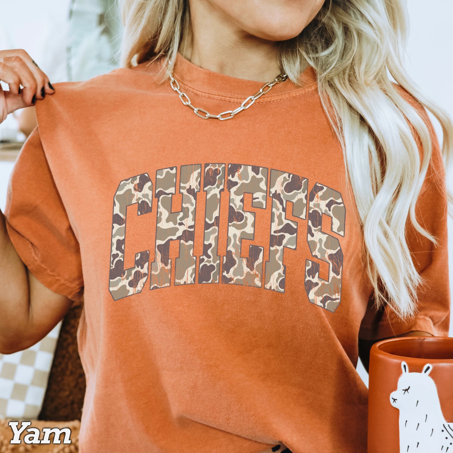 Chiefs Camo Comfort Color Graphic Tee