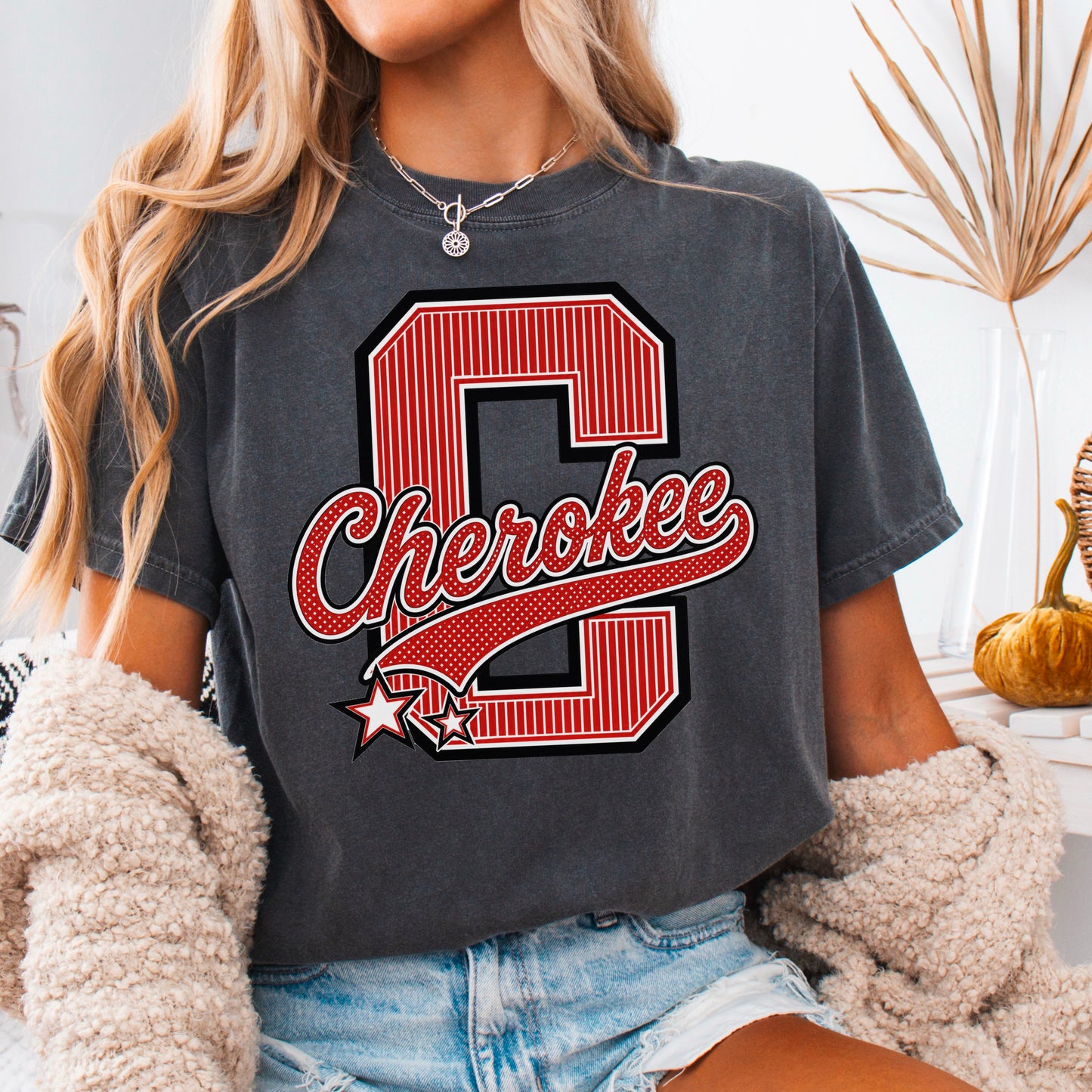 Cherokee Warriors Comfort Color Graphic Tee