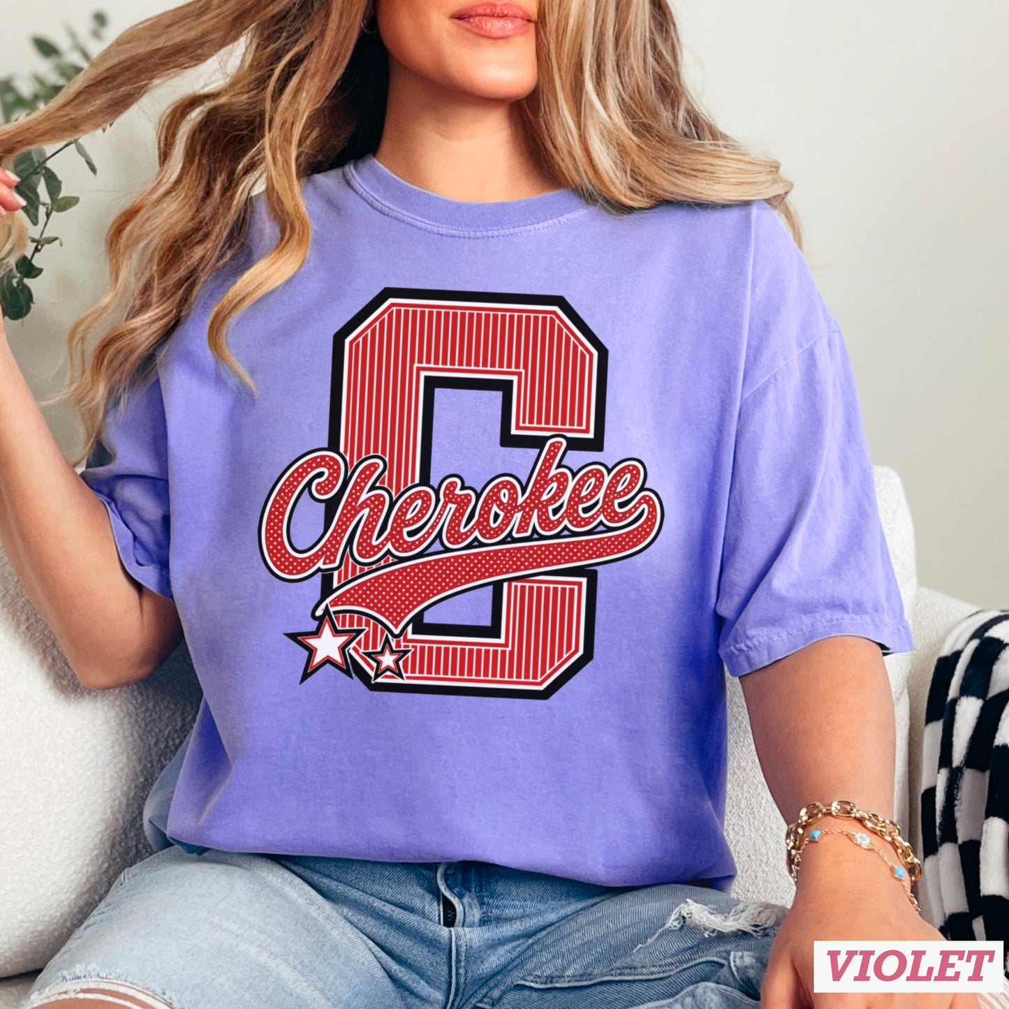 Cherokee Warriors Comfort Color Graphic Tee