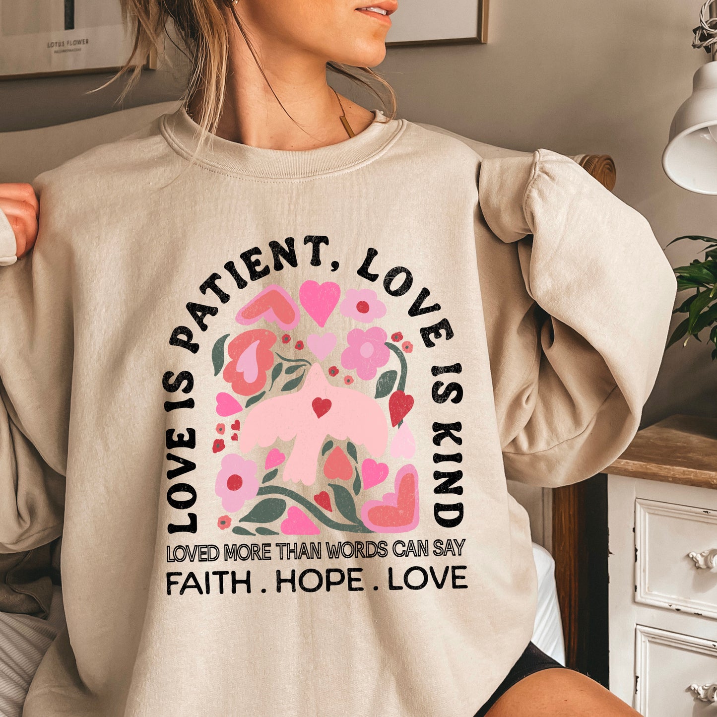 Love Is Patient Valentine’s Day Crewneck Sweatshirt