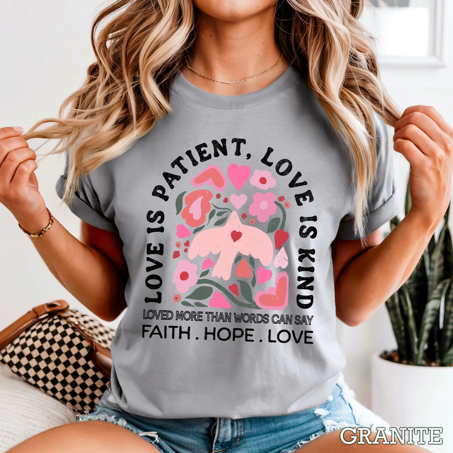 Love Is Patient Comfort Color Graphic Tee