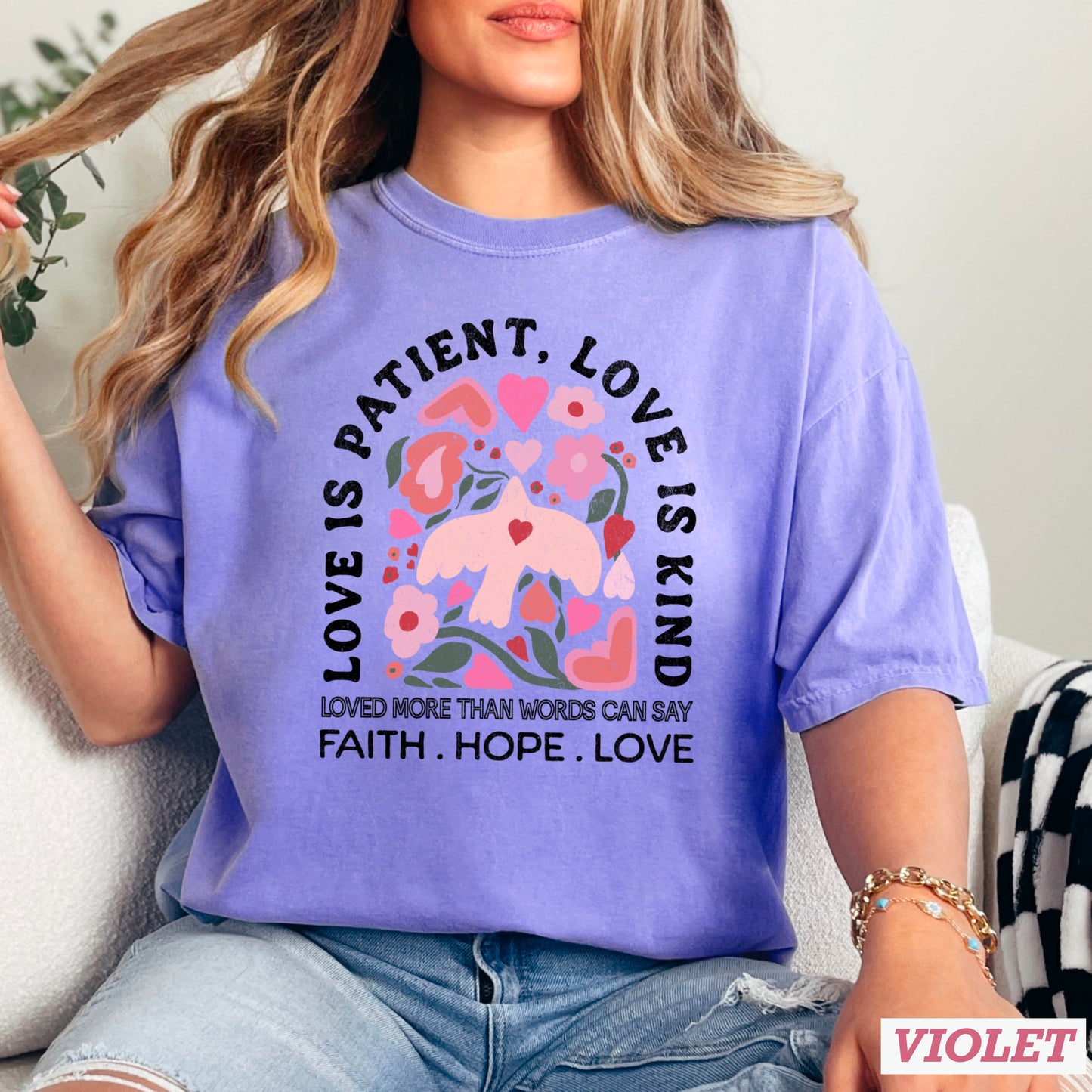 Love Is Patient Comfort Color Graphic Tee
