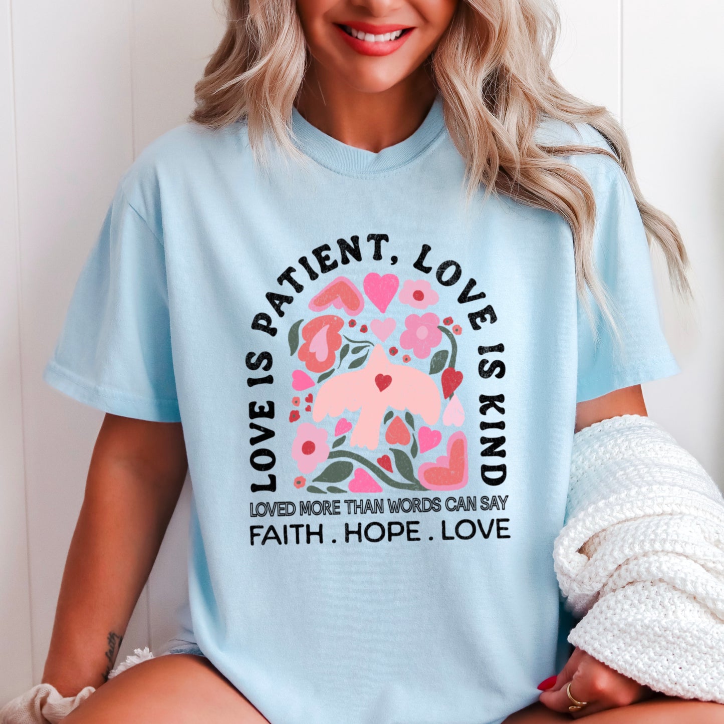 Love Is Patient Comfort Color Graphic Tee