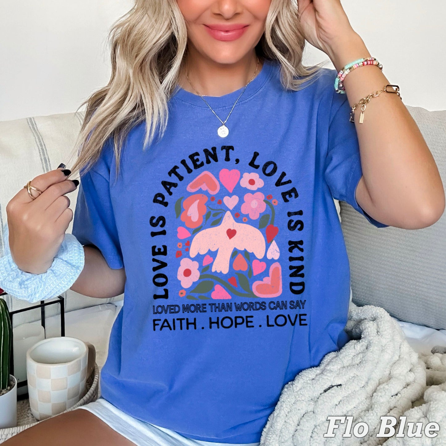 Love Is Patient Comfort Color Graphic Tee