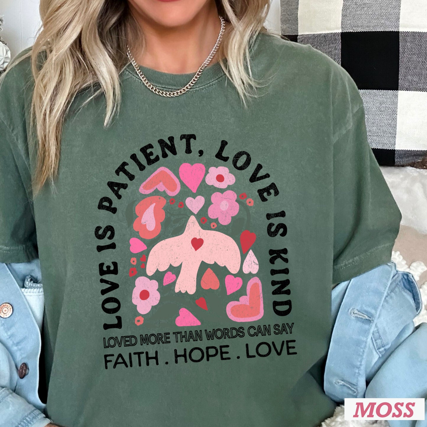 Love Is Patient Comfort Color Graphic Tee