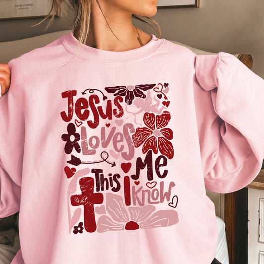 Jesus Loves Me Valentine’s Day Crewneck Sweatshirt