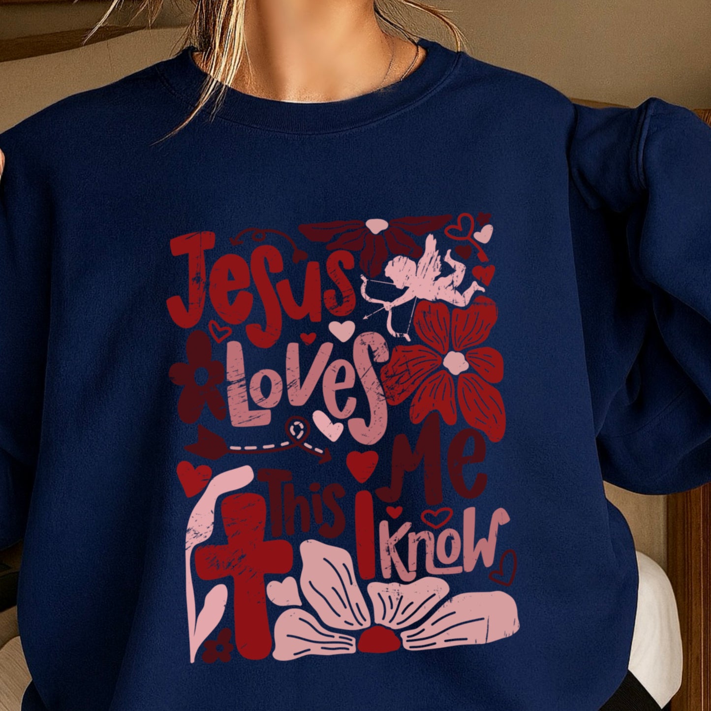 Jesus Loves Me Valentine’s Day Crewneck Sweatshirt