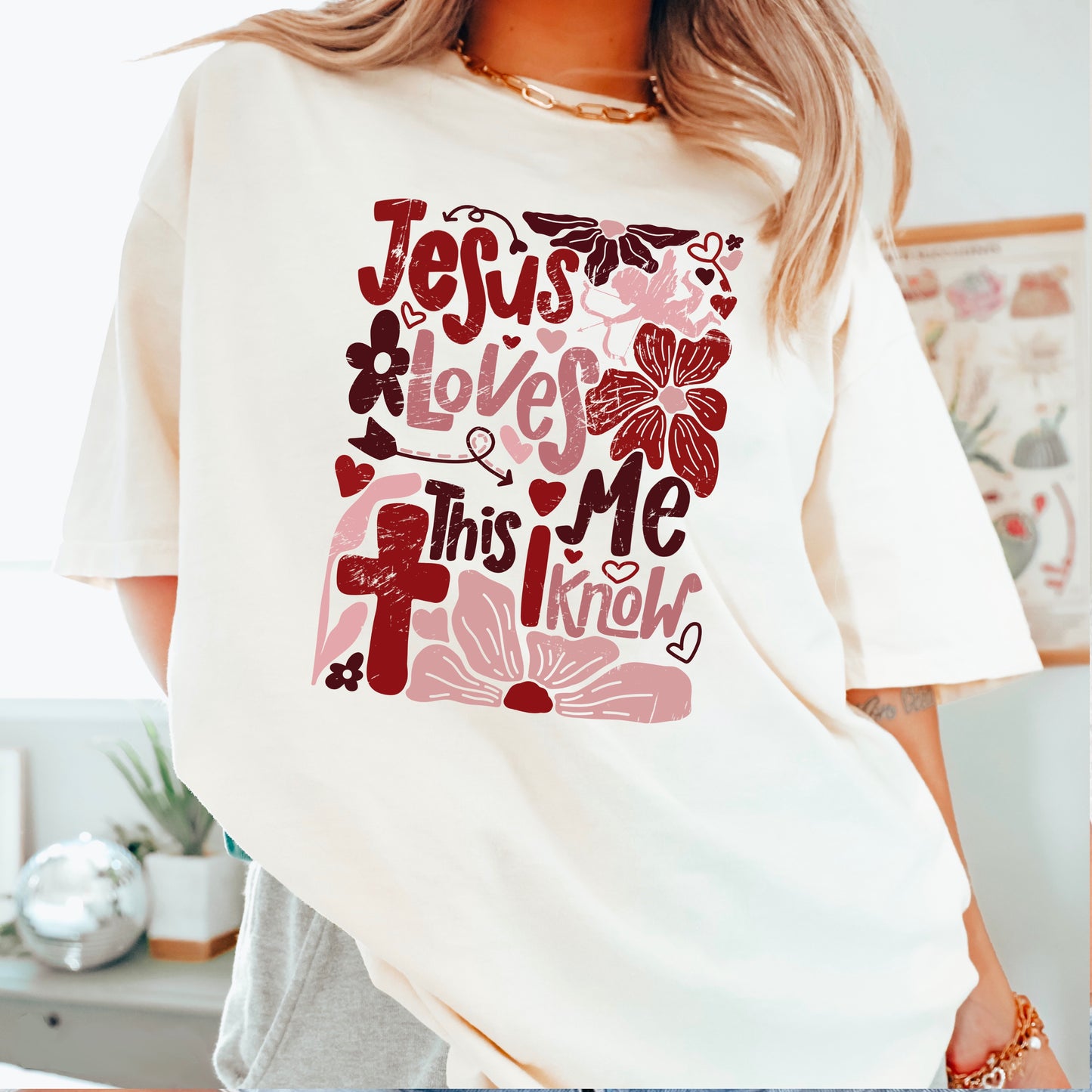 Jesus Loves Me  Comfort Color Graphic Tee