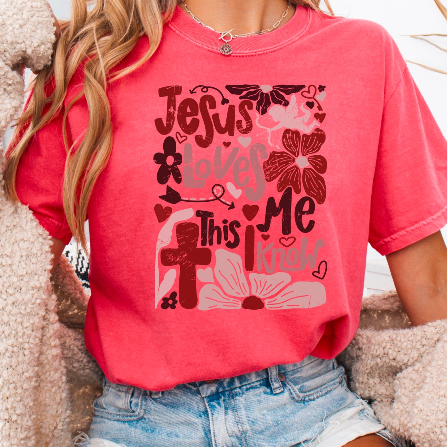 Jesus Loves Me  Comfort Color Graphic Tee