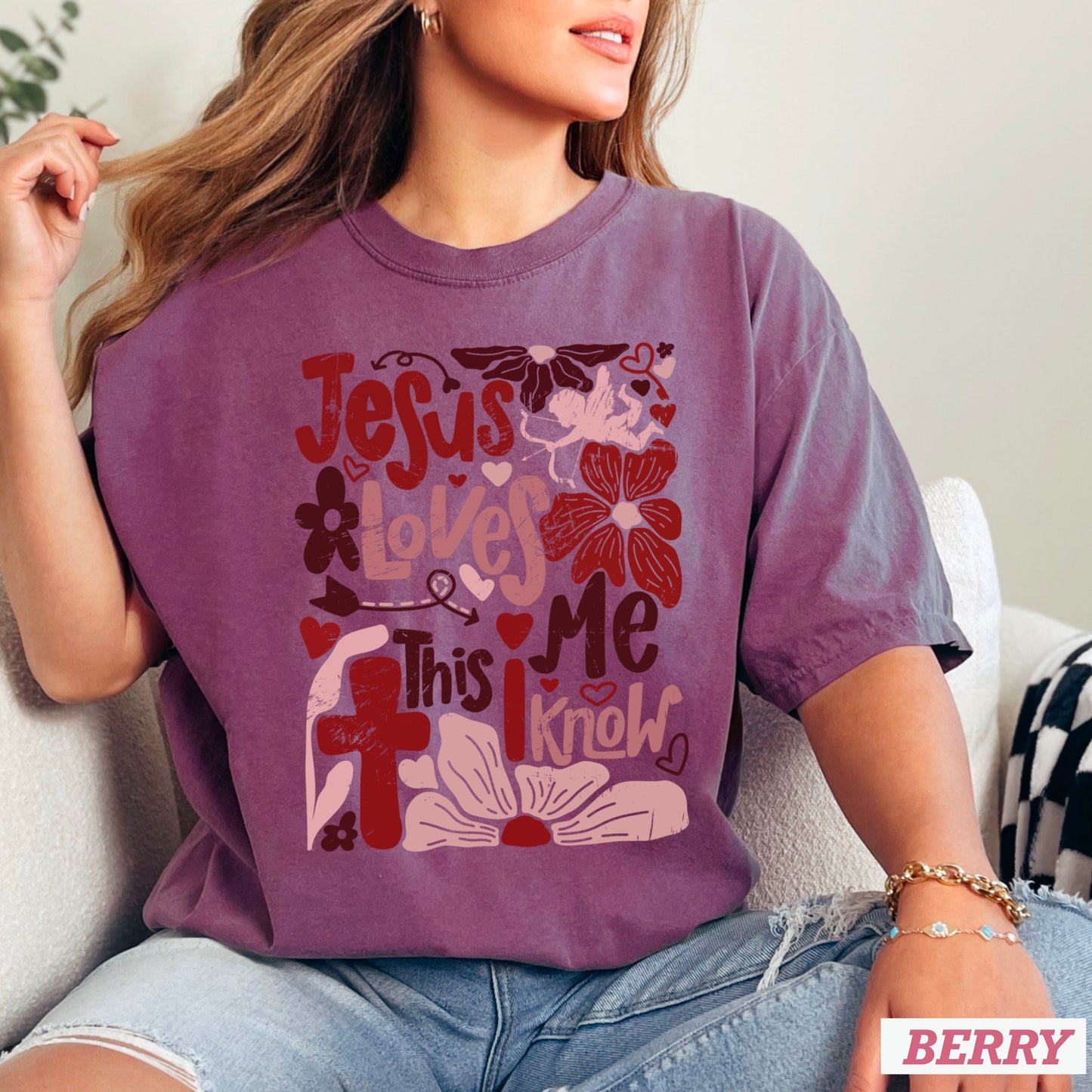 Jesus Loves Me  Comfort Color Graphic Tee