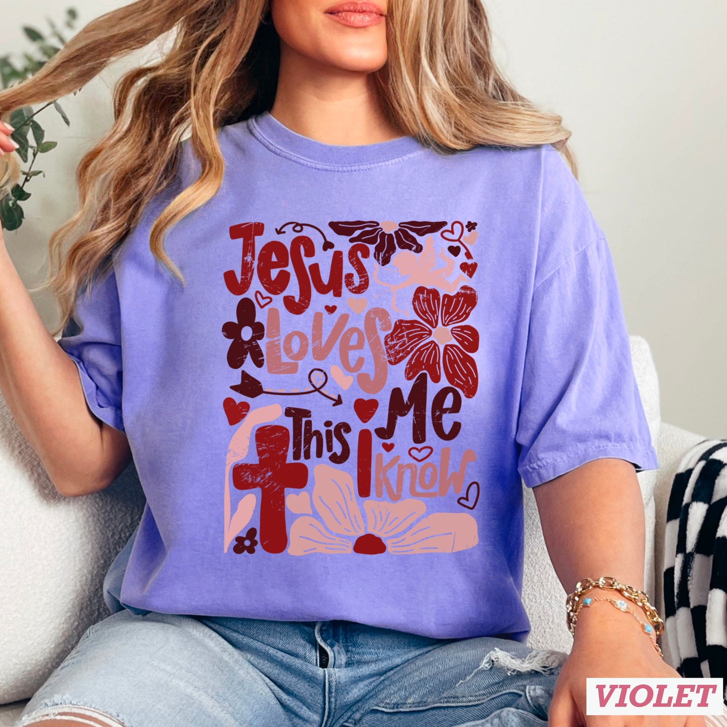 Jesus Loves Me  Comfort Color Graphic Tee