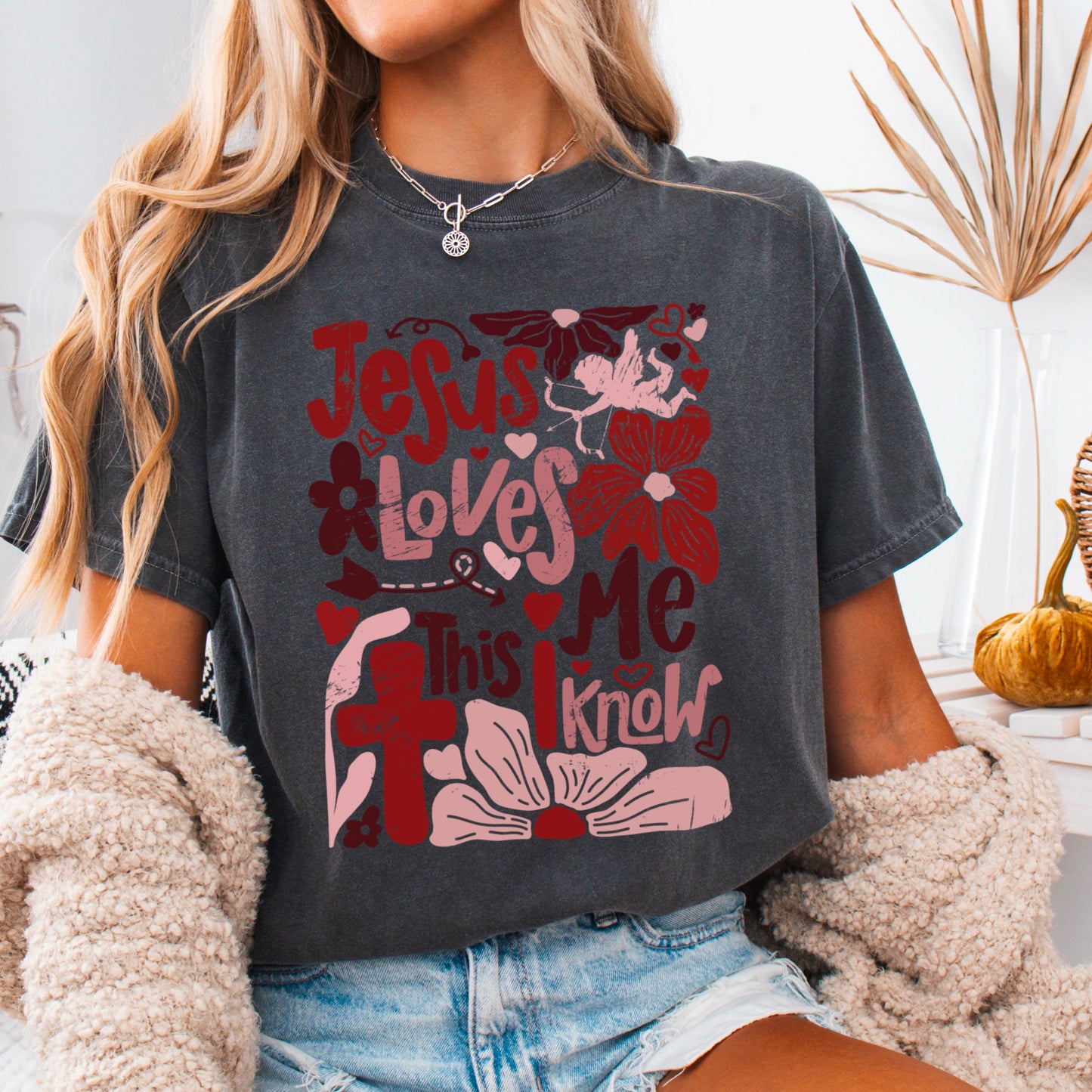 Jesus Loves Me  Comfort Color Graphic Tee