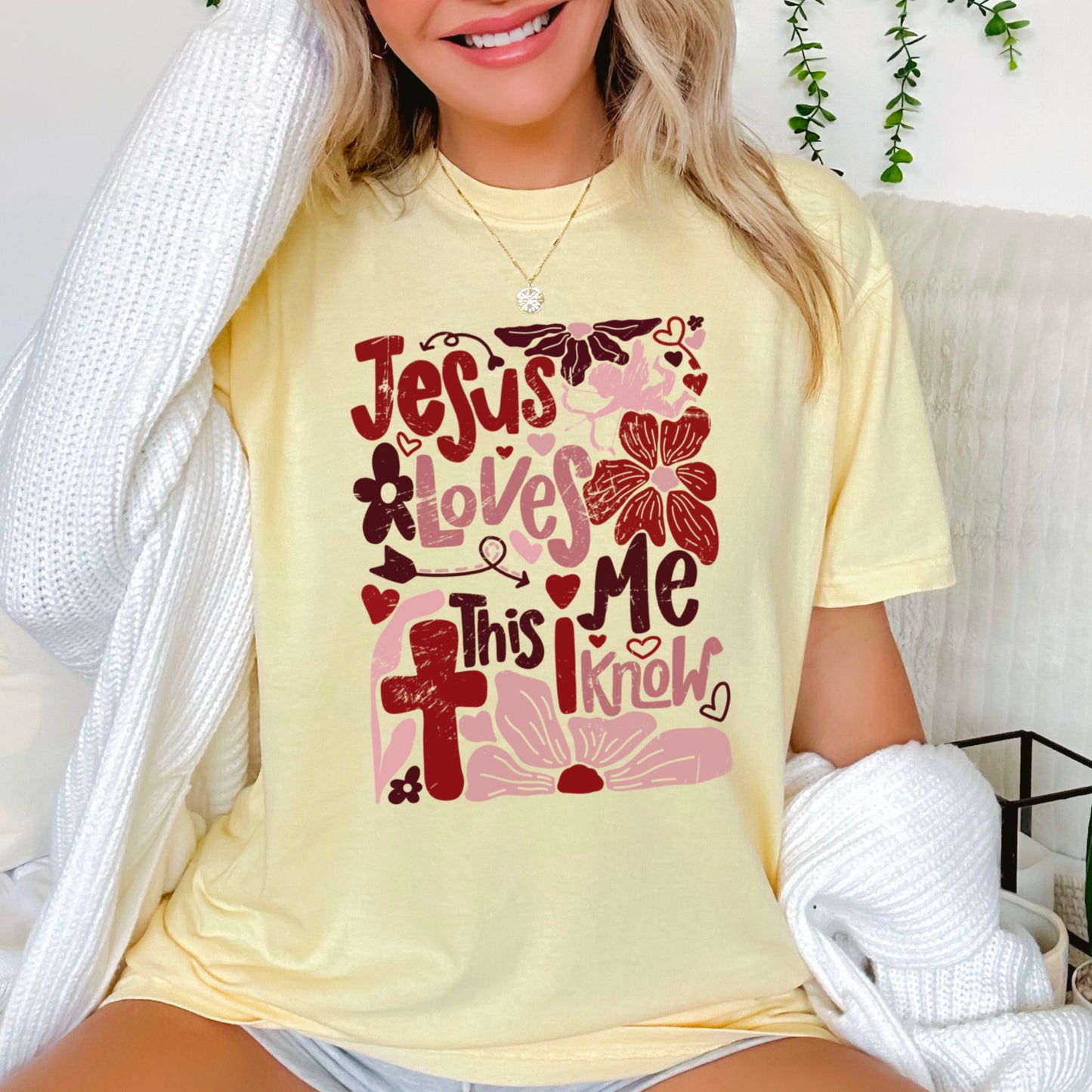 Jesus Loves Me  Comfort Color Graphic Tee