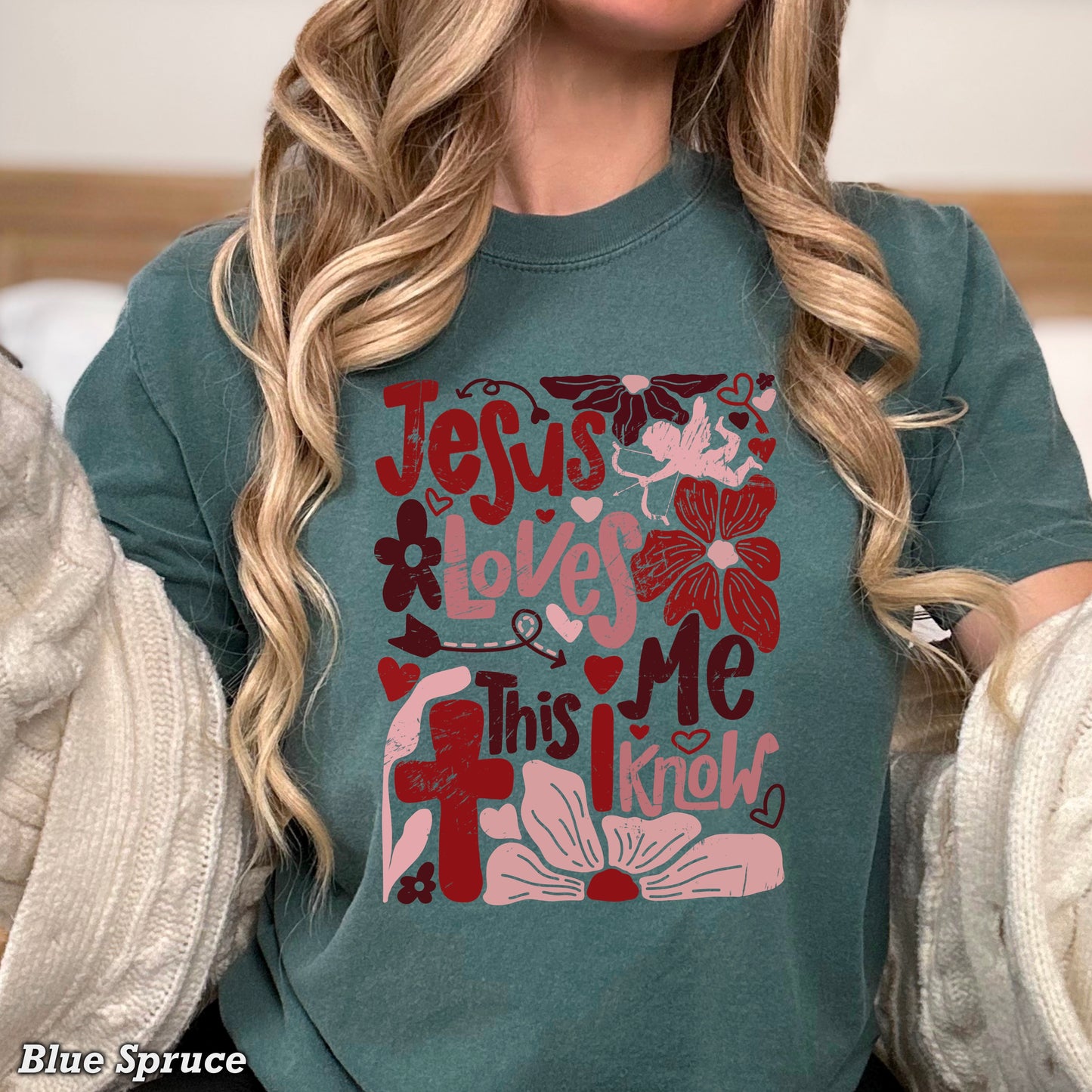 Jesus Loves Me  Comfort Color Graphic Tee