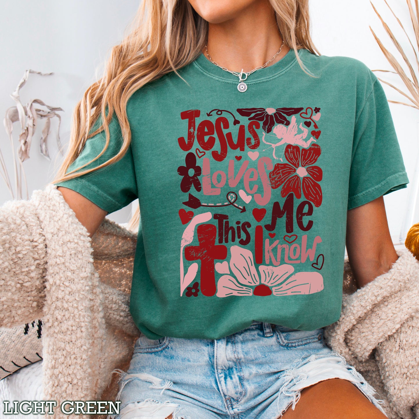 Jesus Loves Me  Comfort Color Graphic Tee