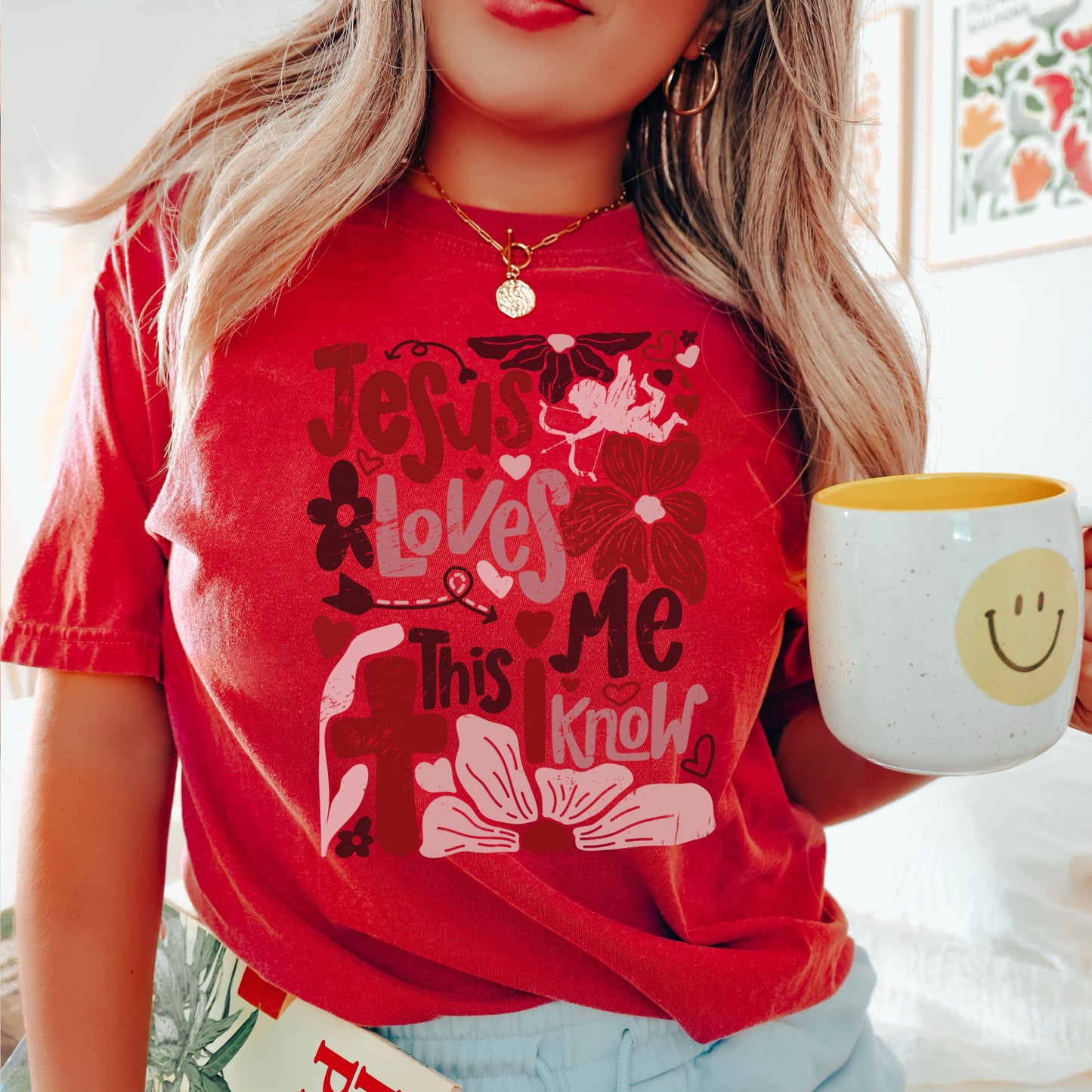 Jesus Loves Me  Comfort Color Graphic Tee