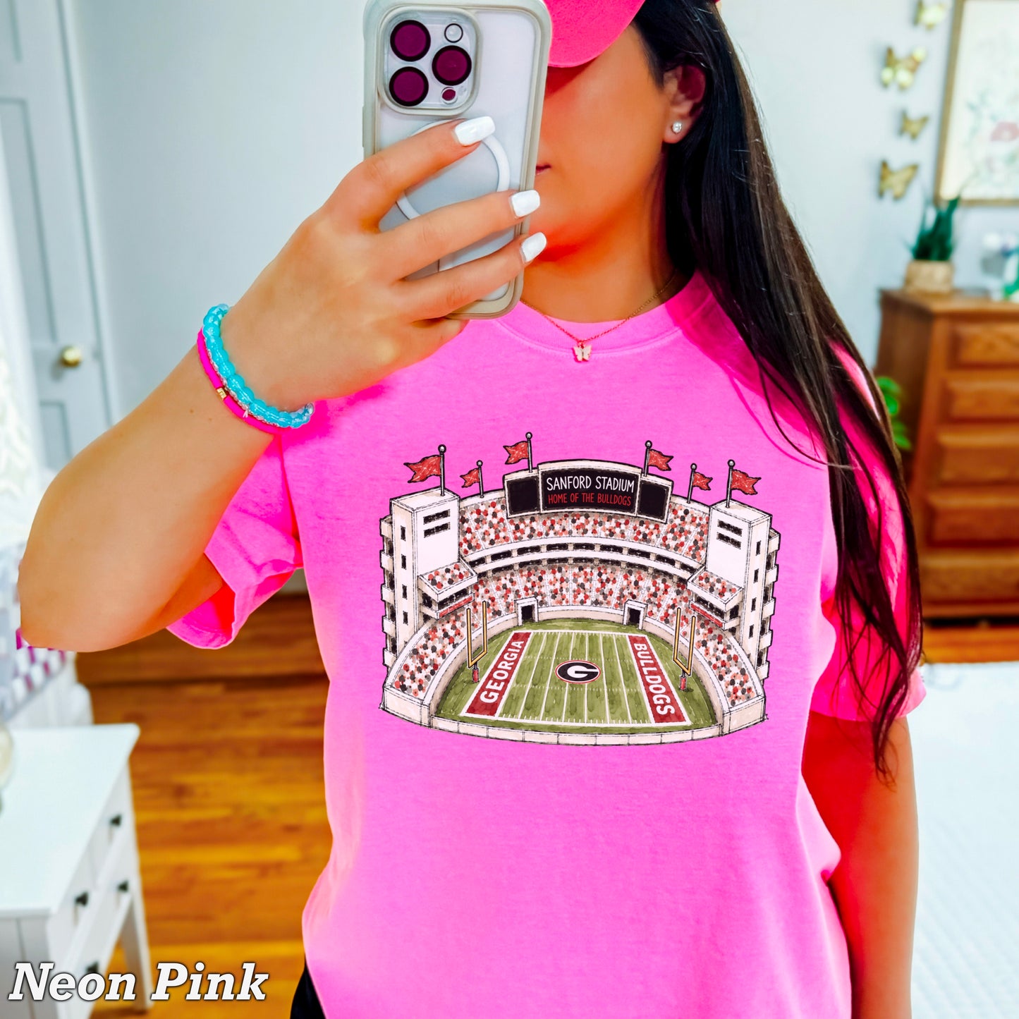 Red & Black College Stadium Comfort Color Graphic Tee