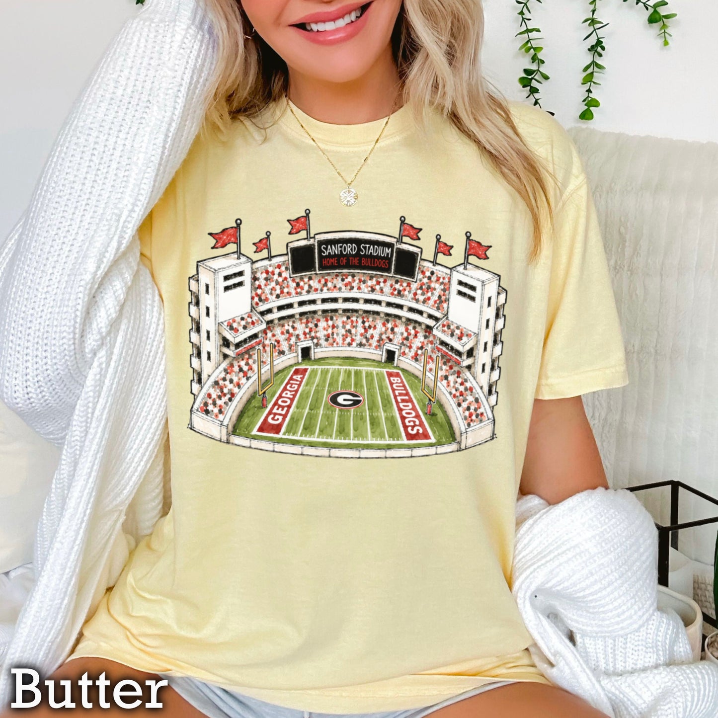 Red & Black College Stadium Comfort Color Graphic Tee