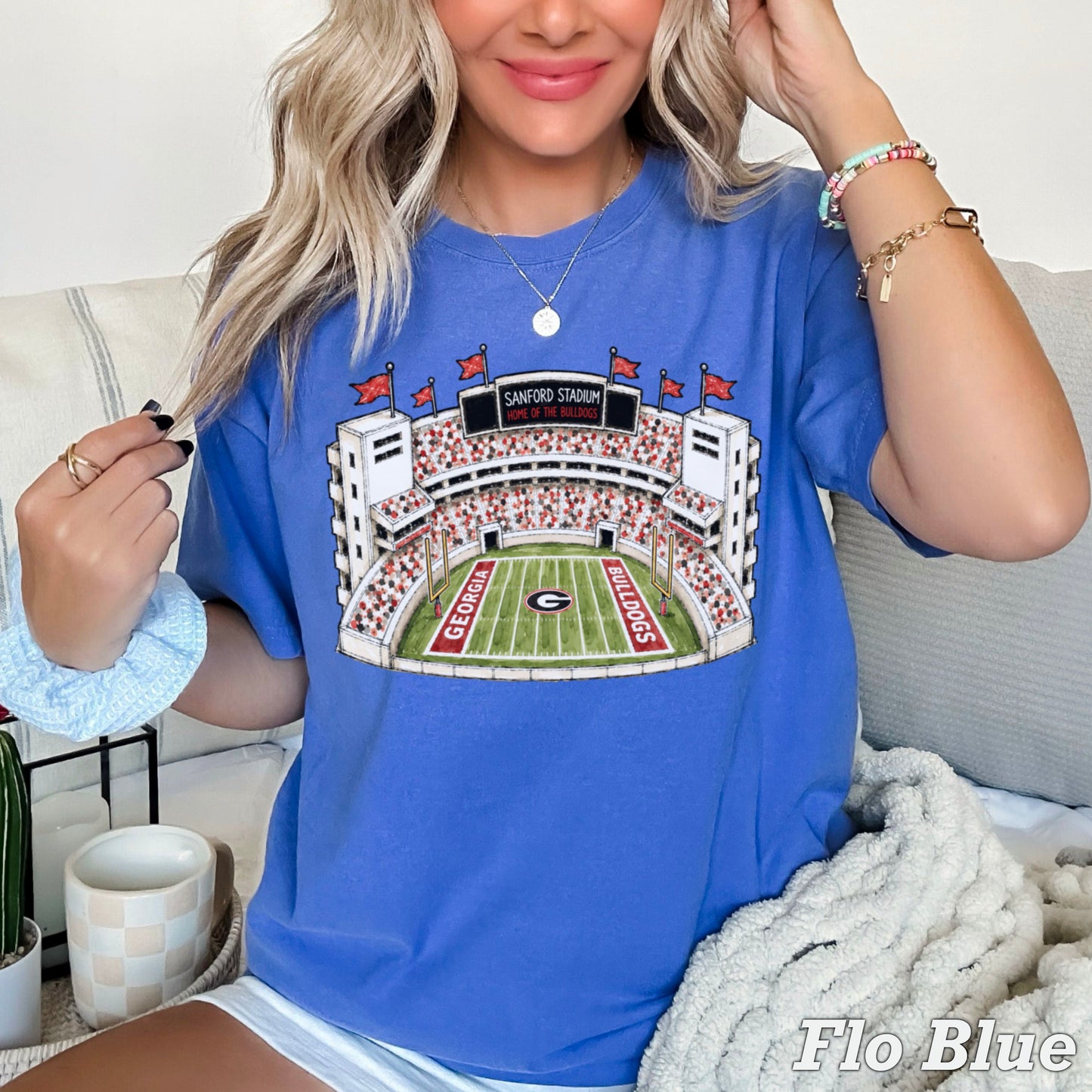 Red & Black College Stadium Comfort Color Graphic Tee