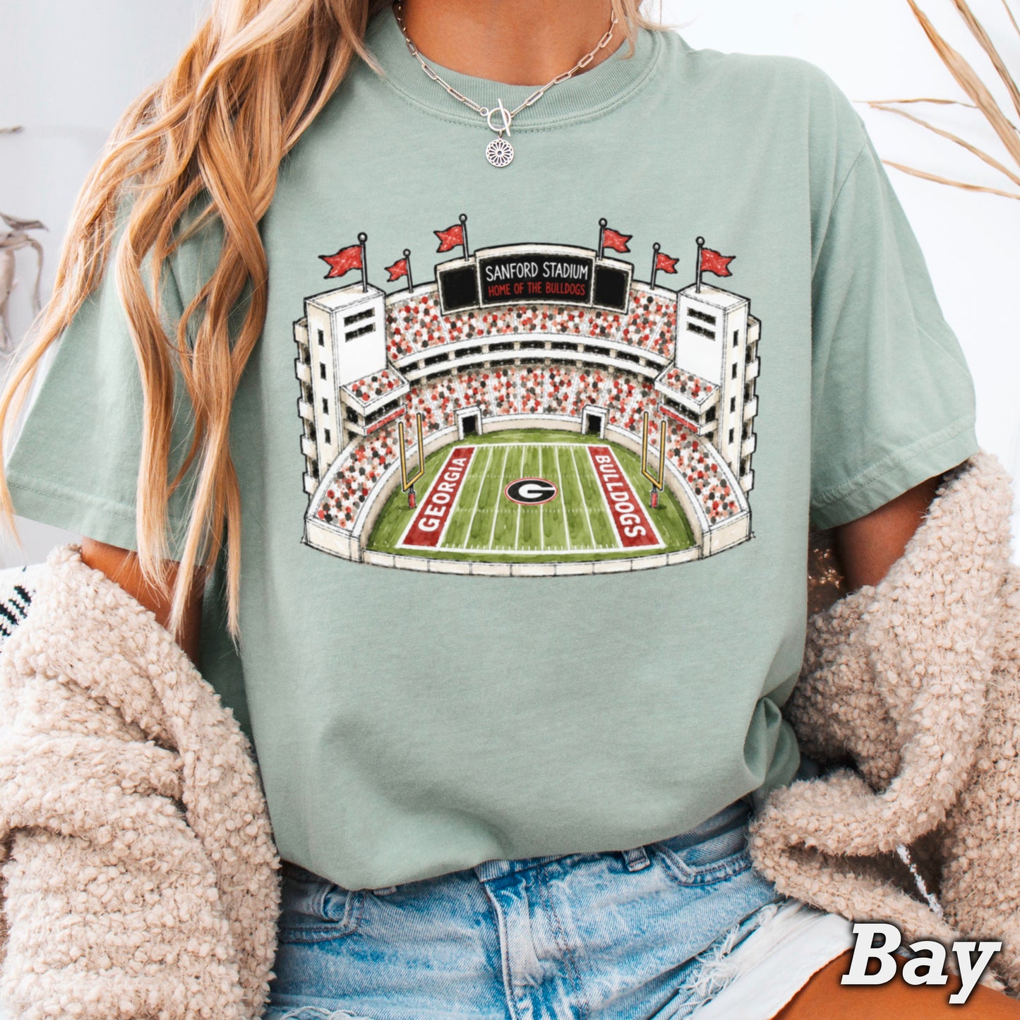 Red & Black College Stadium Comfort Color Graphic Tee