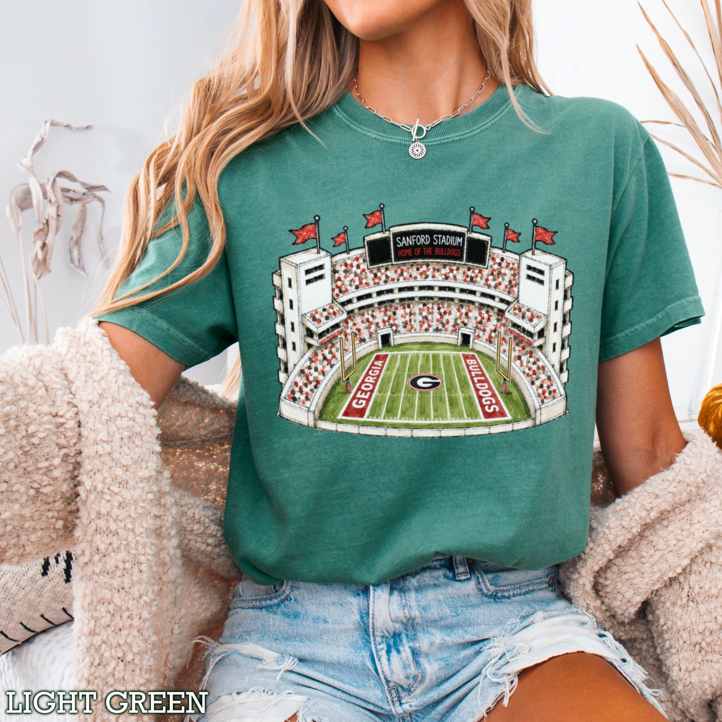 Red & Black College Stadium Comfort Color Graphic Tee