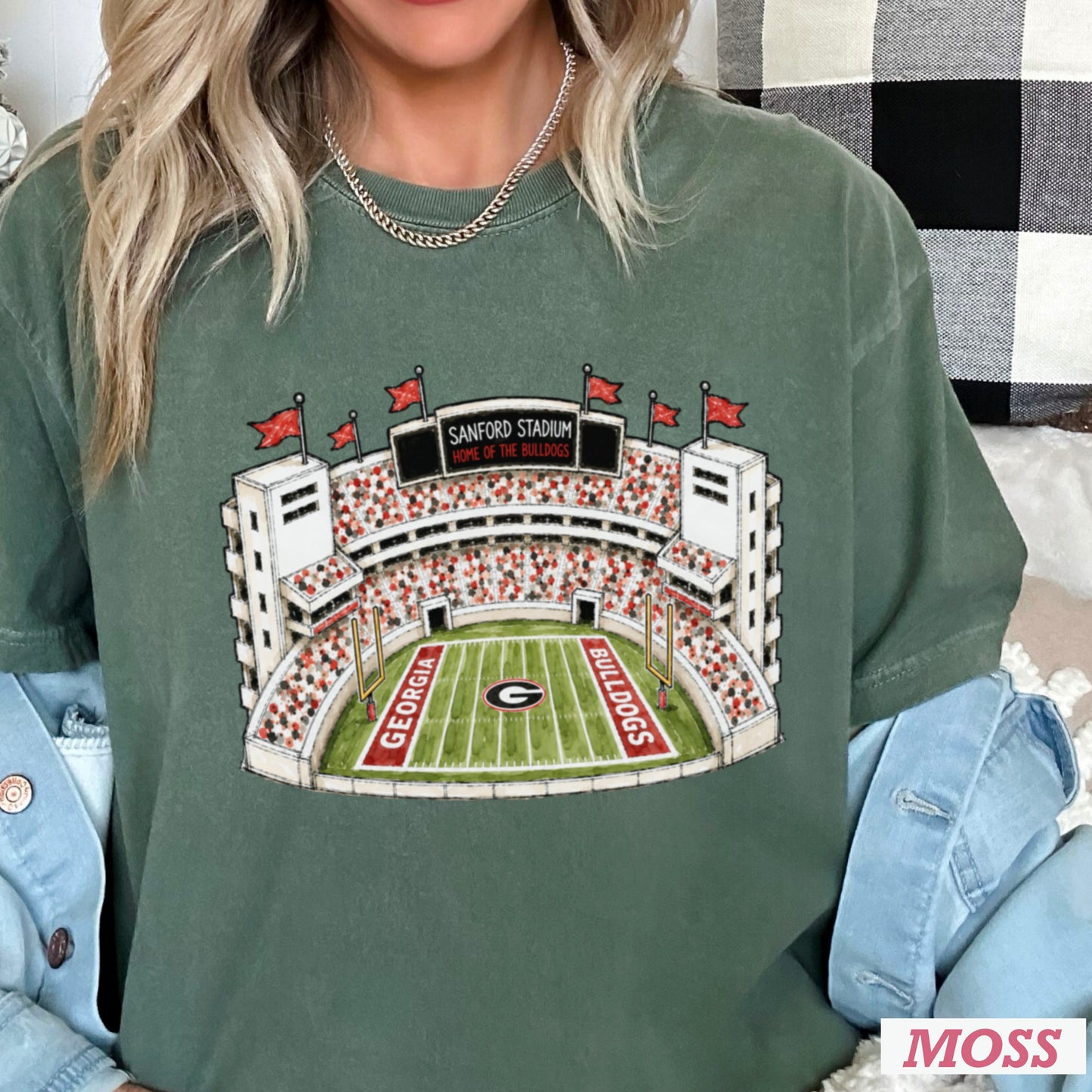 Red & Black College Stadium Comfort Color Graphic Tee