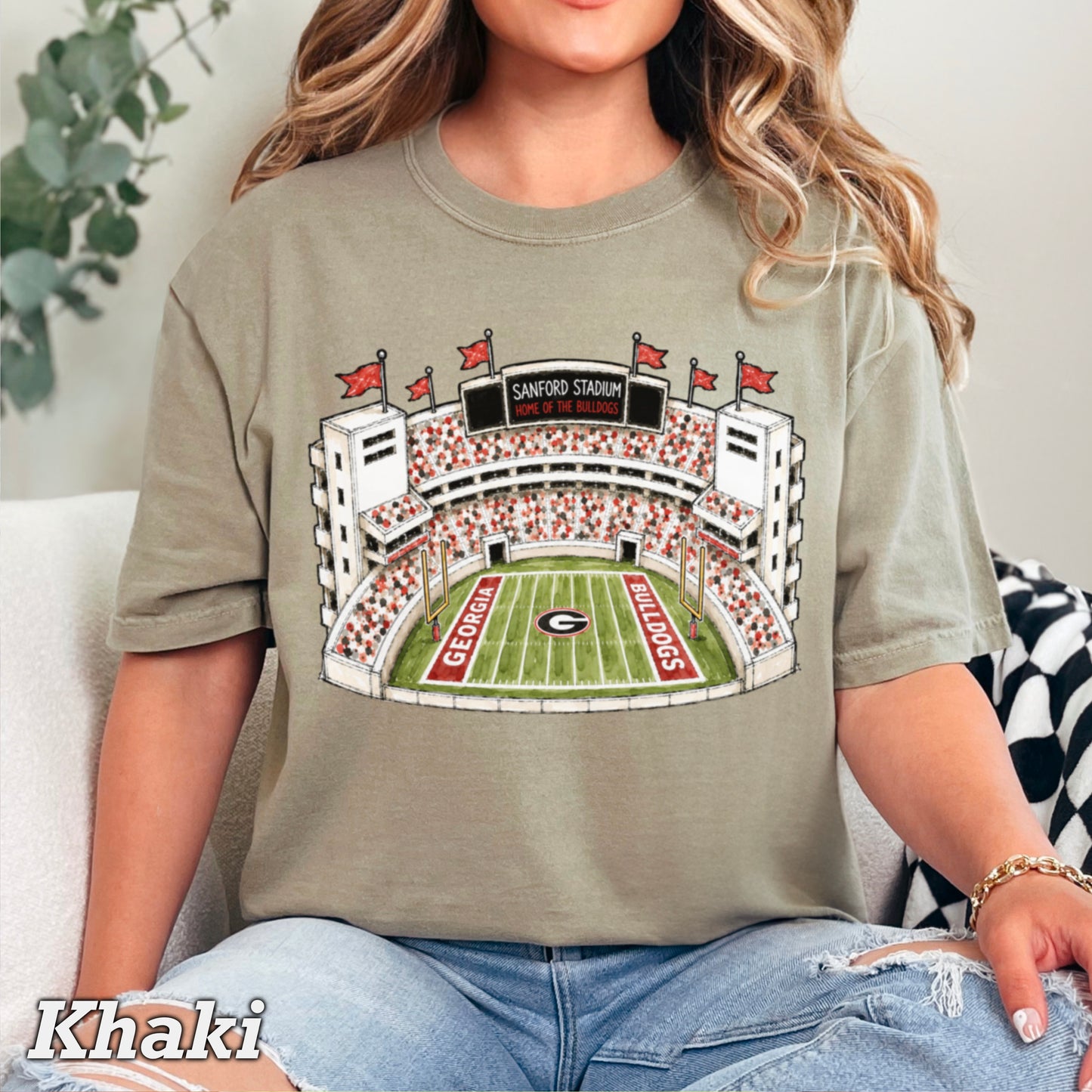 Red & Black College Stadium Comfort Color Graphic Tee