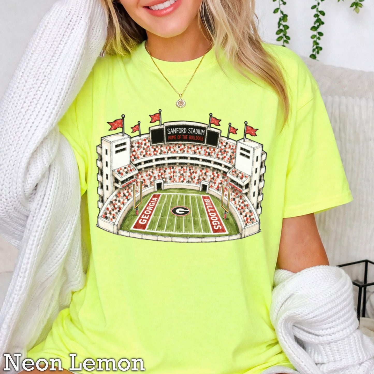 Red & Black College Stadium Comfort Color Graphic Tee