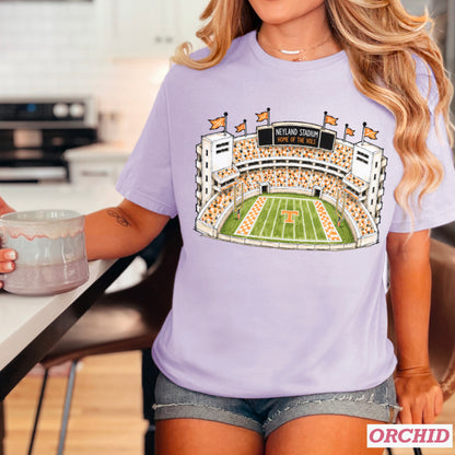 Orange & White College Stadium Comfort Color Graphic Tee