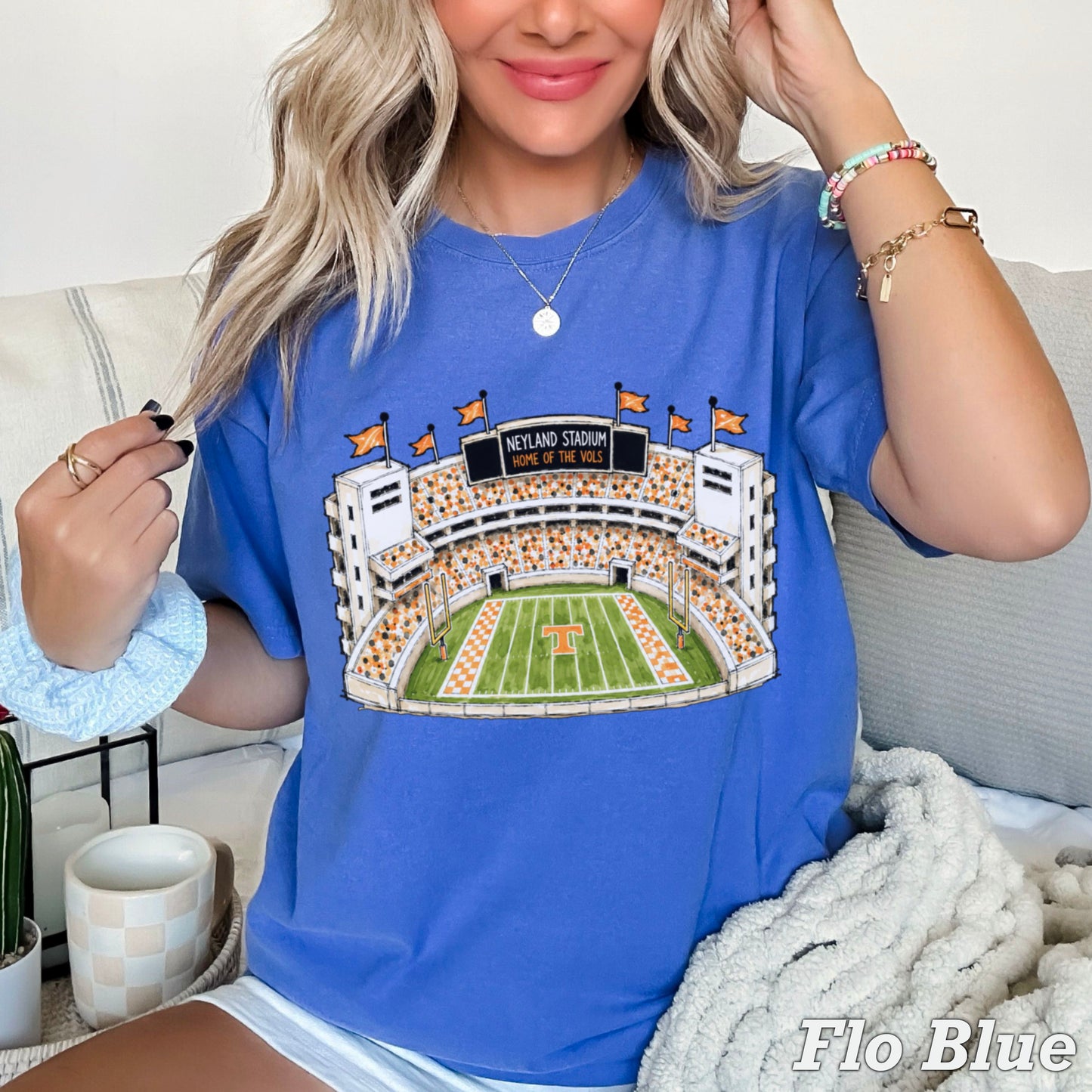 Orange & White College Stadium Comfort Color Graphic Tee