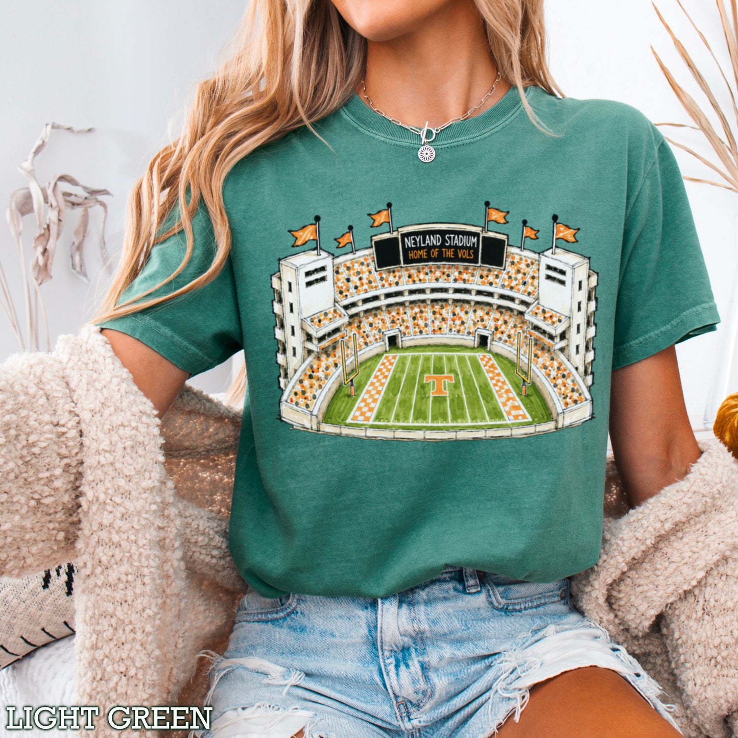 Orange & White College Stadium Comfort Color Graphic Tee