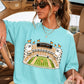 Orange & White College Stadium Comfort Color Graphic Tee