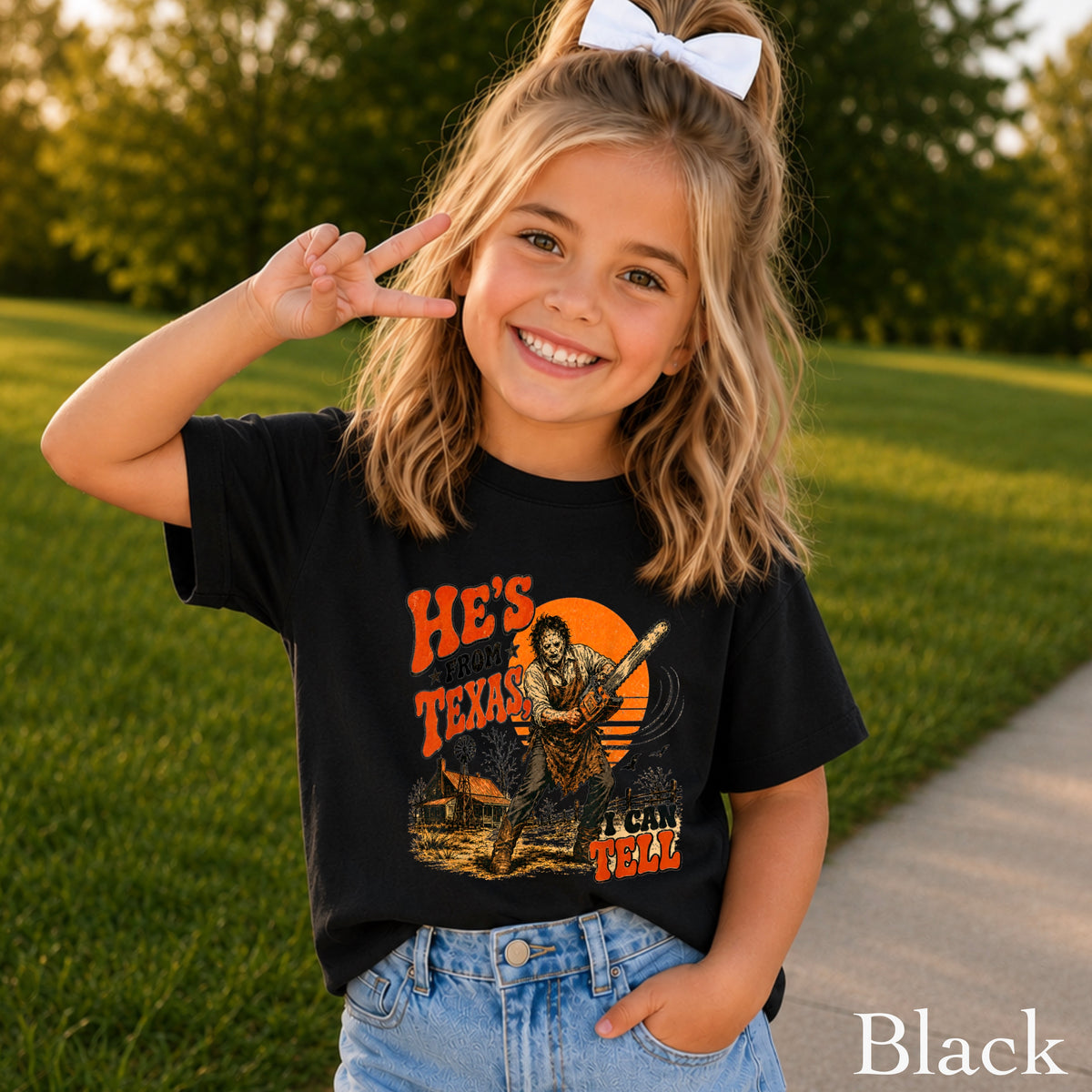 He’s From Texas Halloween Youth Comfort Color T-Shirt