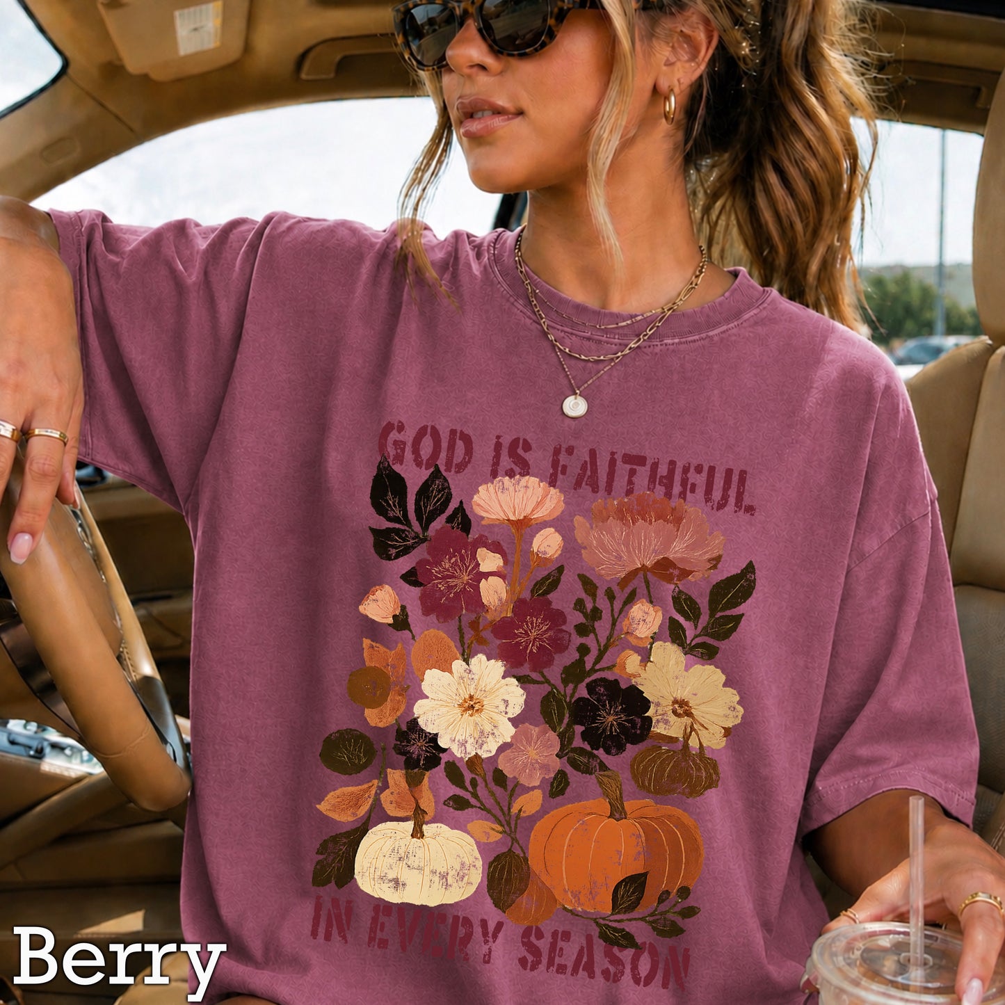 God Is Faithful In Every Season Comfort Color Graphic Tee