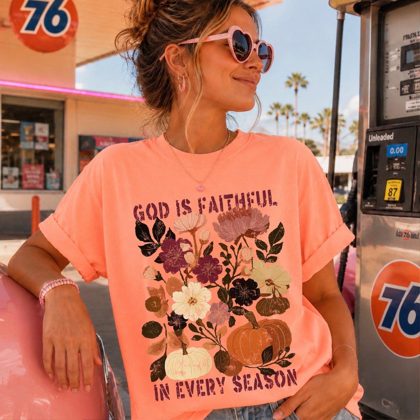 God Is Faithful In Every Season Comfort Color Graphic Tee