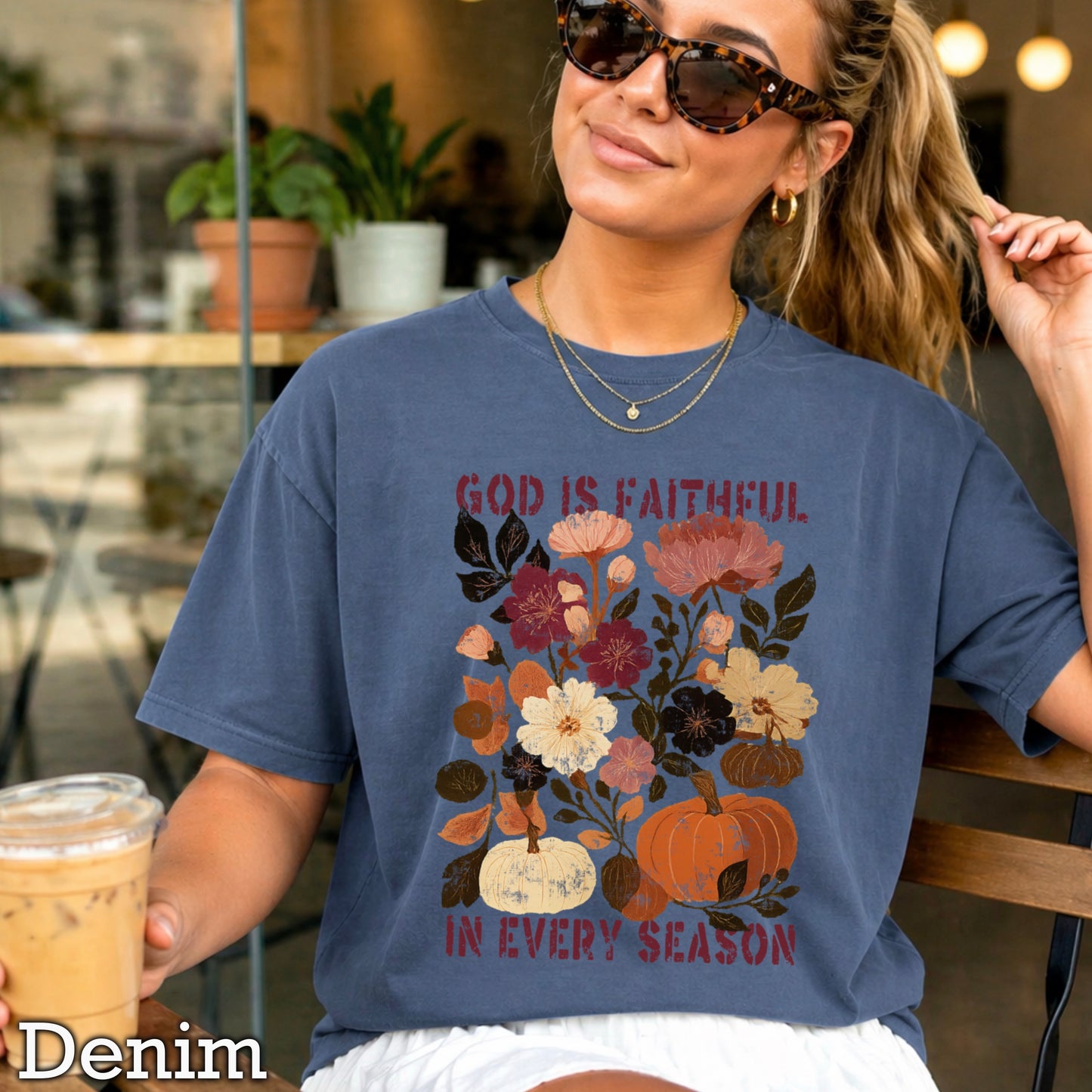 God Is Faithful In Every Season Comfort Color Graphic Tee