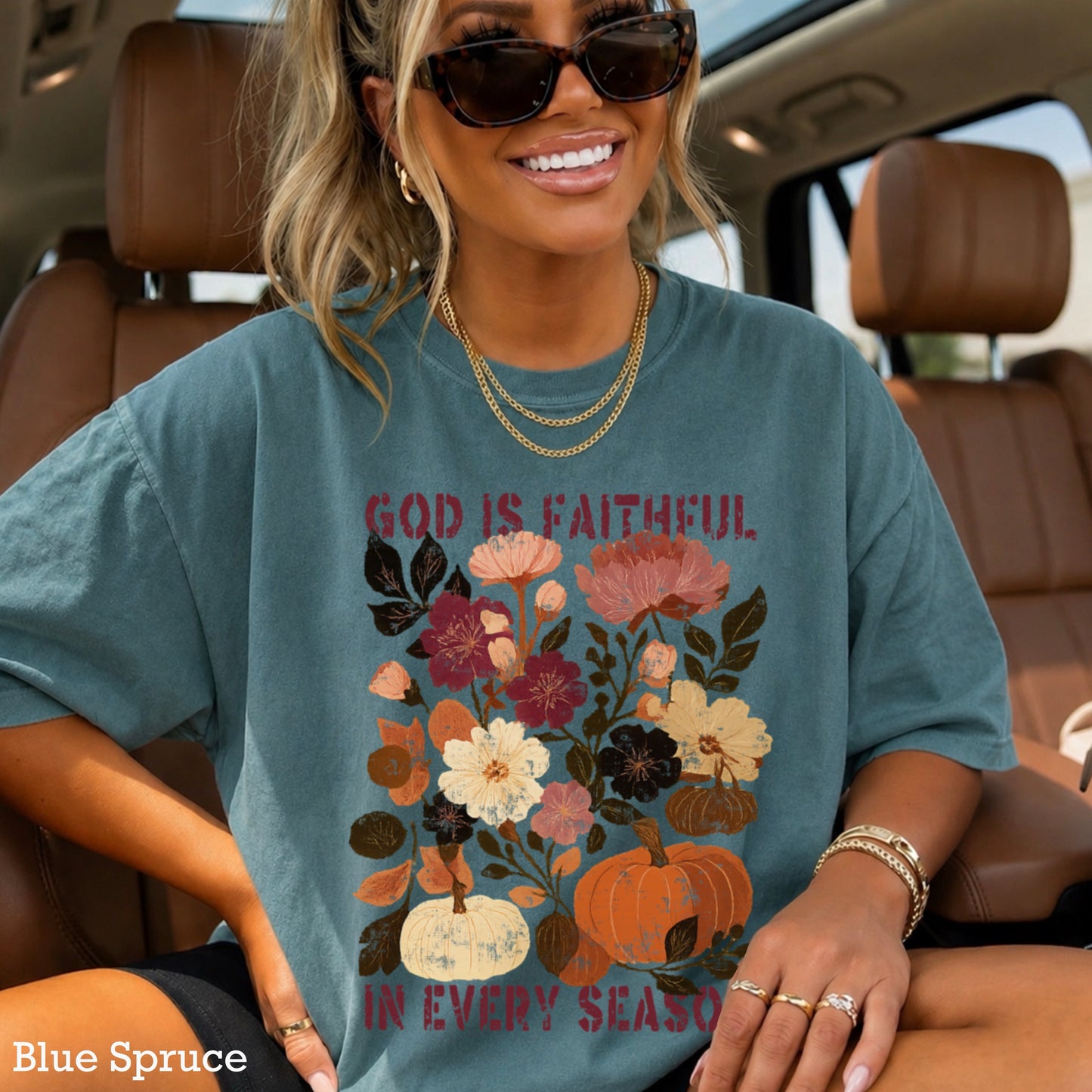God Is Faithful In Every Season Comfort Color Graphic Tee