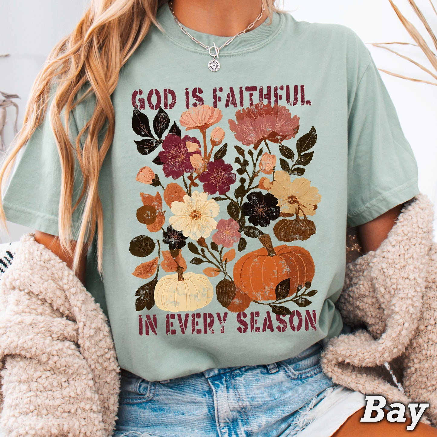 God Is Faithful In Every Season Comfort Color Graphic Tee