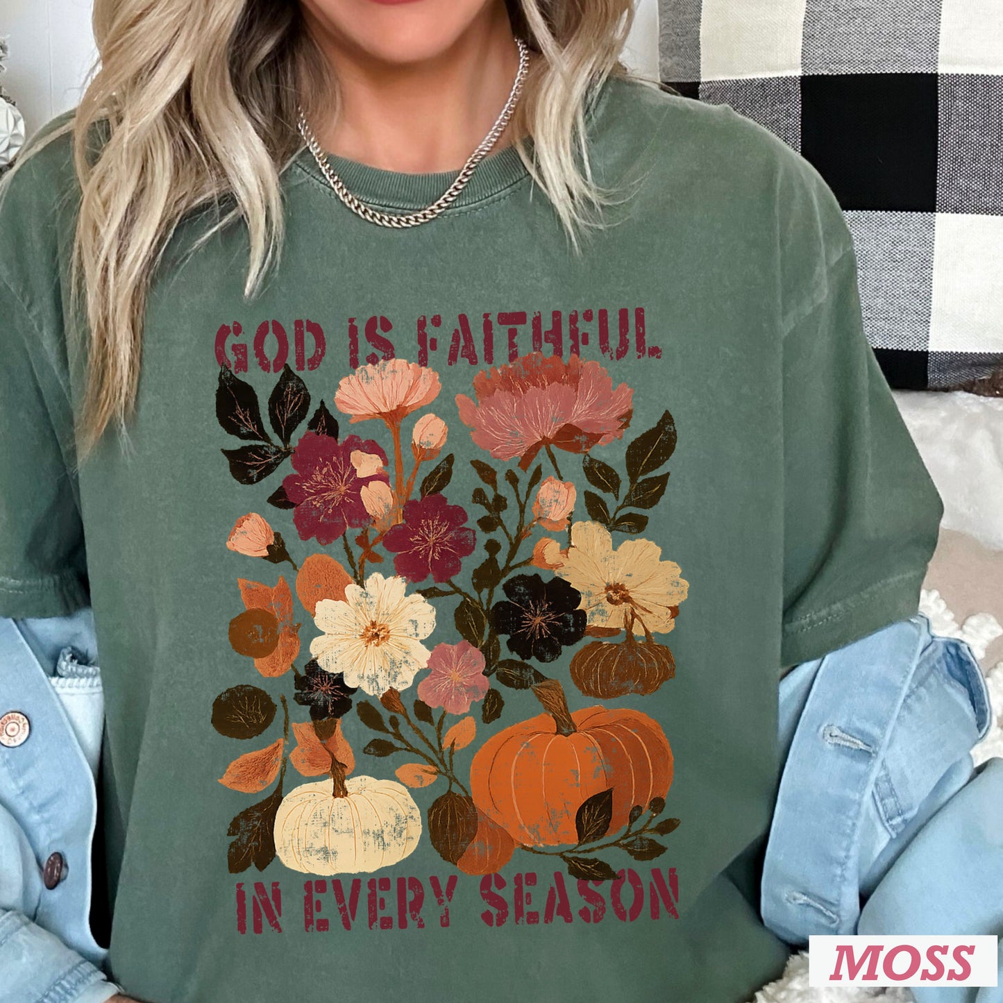 God Is Faithful In Every Season Comfort Color Graphic Tee