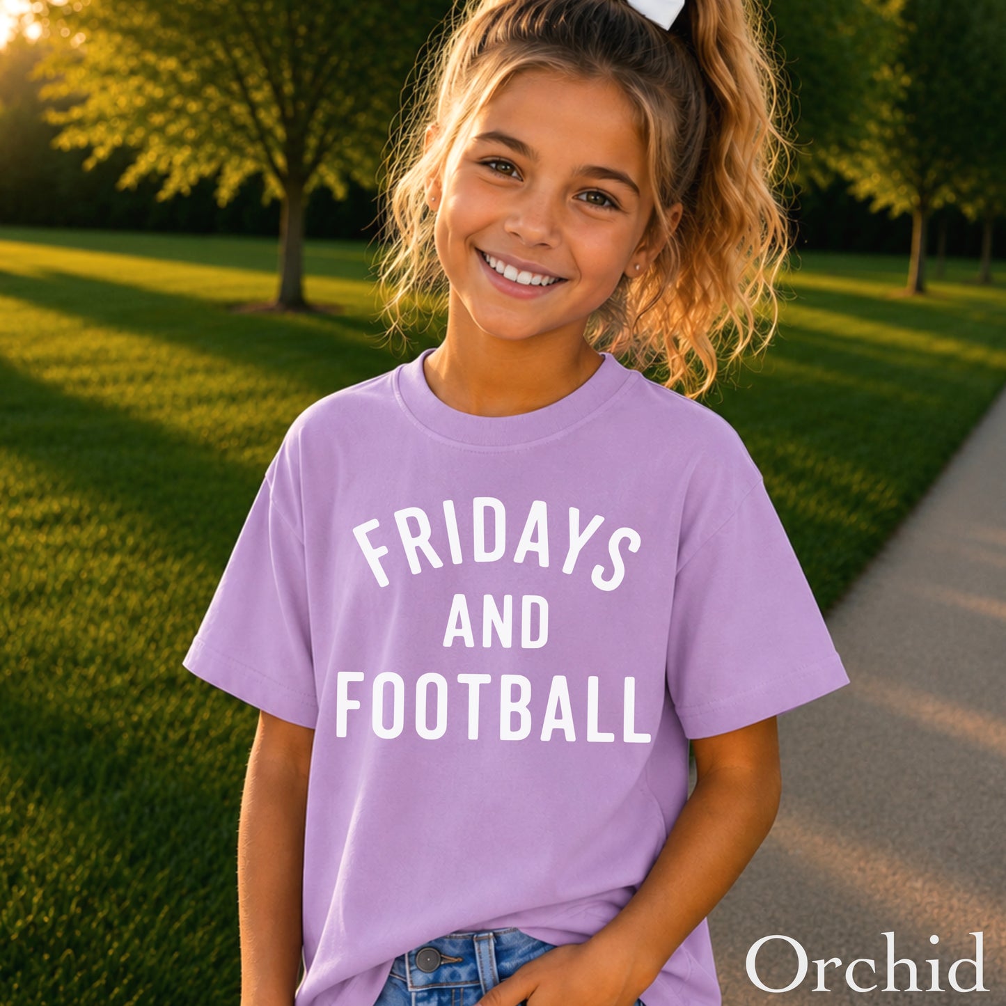 Fridays And Football Youth Comfort Color T-Shirt