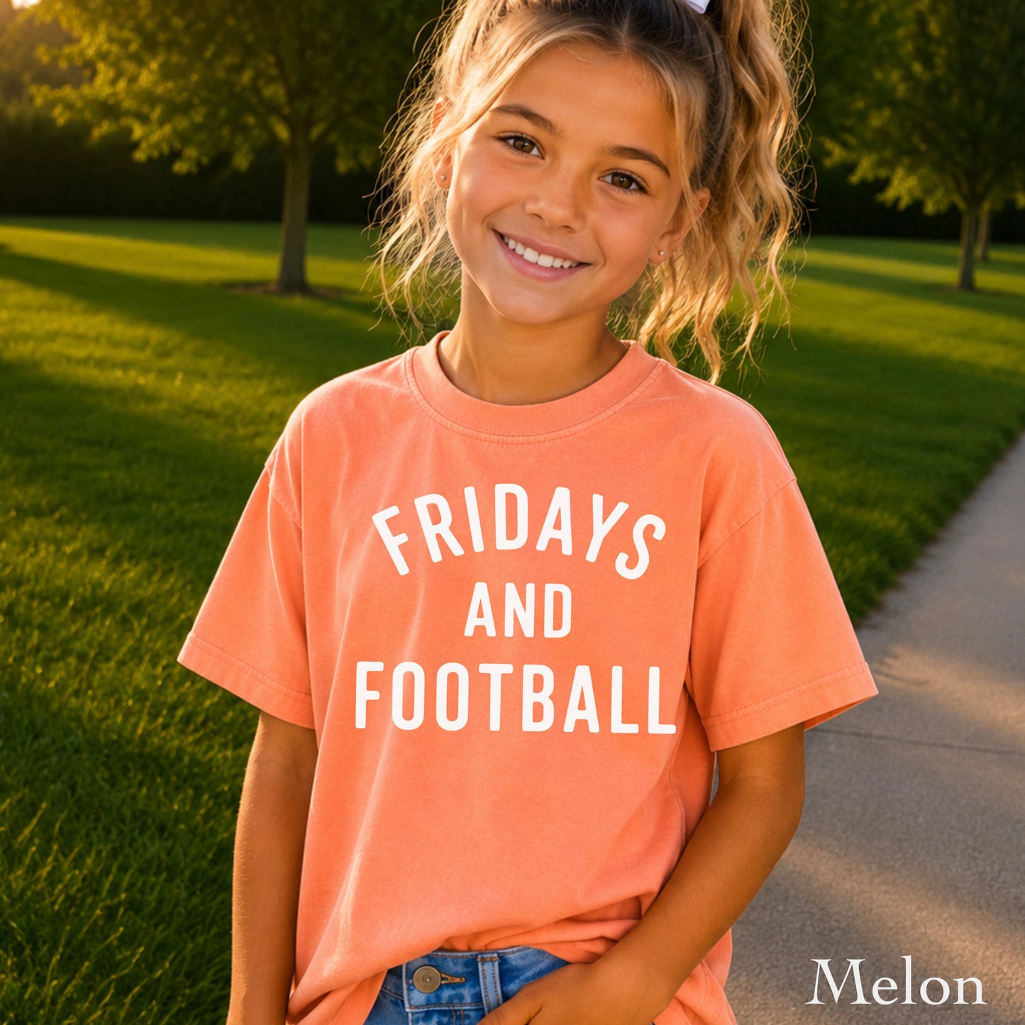 Fridays And Football Youth Comfort Color T-Shirt
