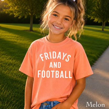 Fridays And Football Youth Comfort Color T-Shirt