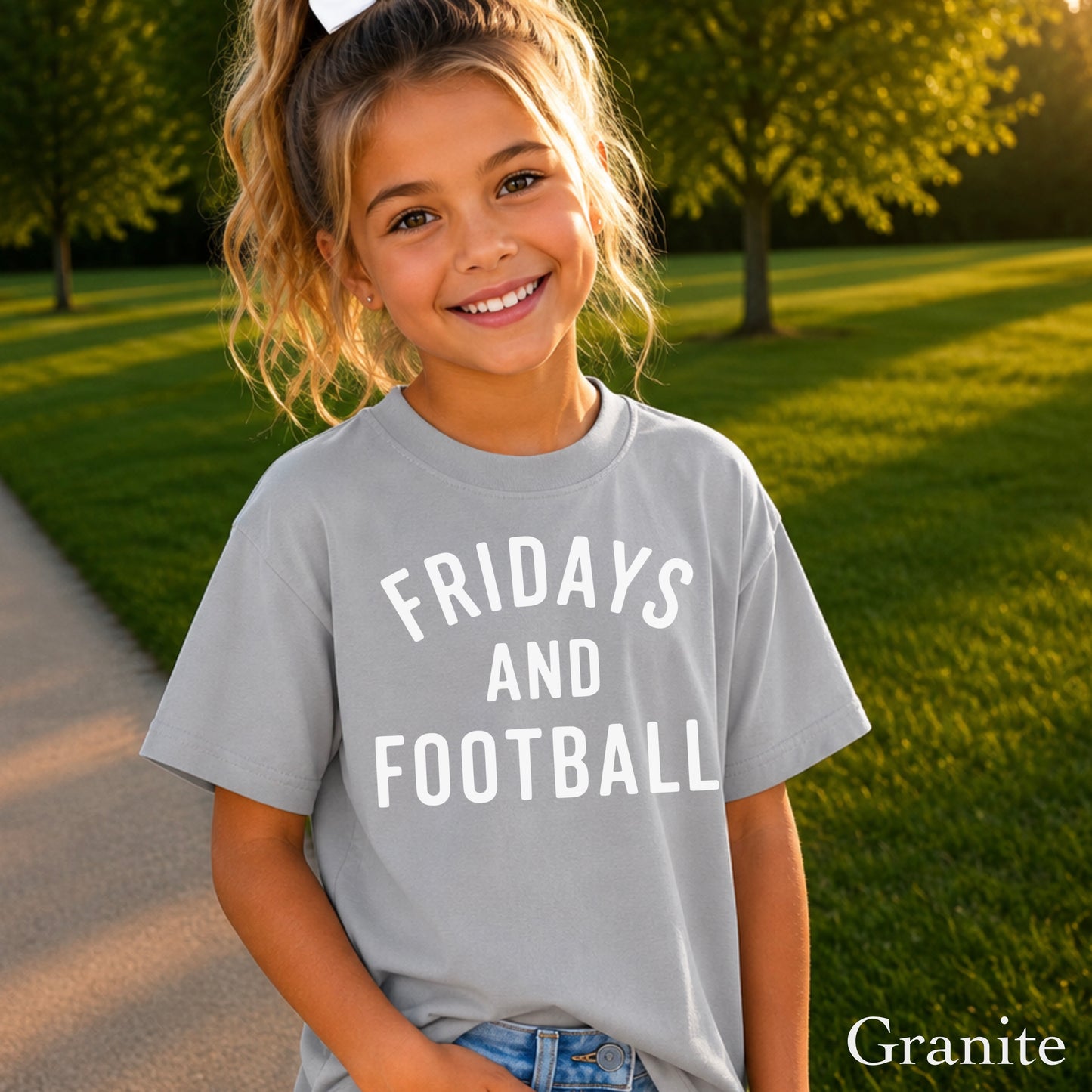 Fridays And Football Youth Comfort Color T-Shirt
