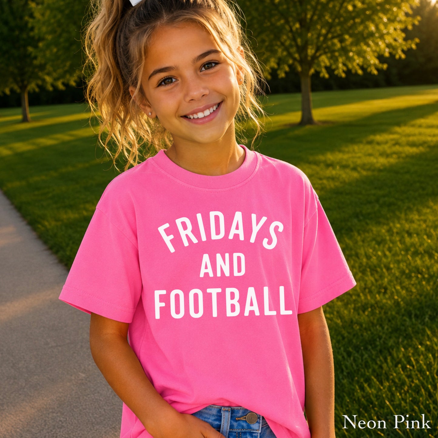 Fridays And Football Youth Comfort Color T-Shirt