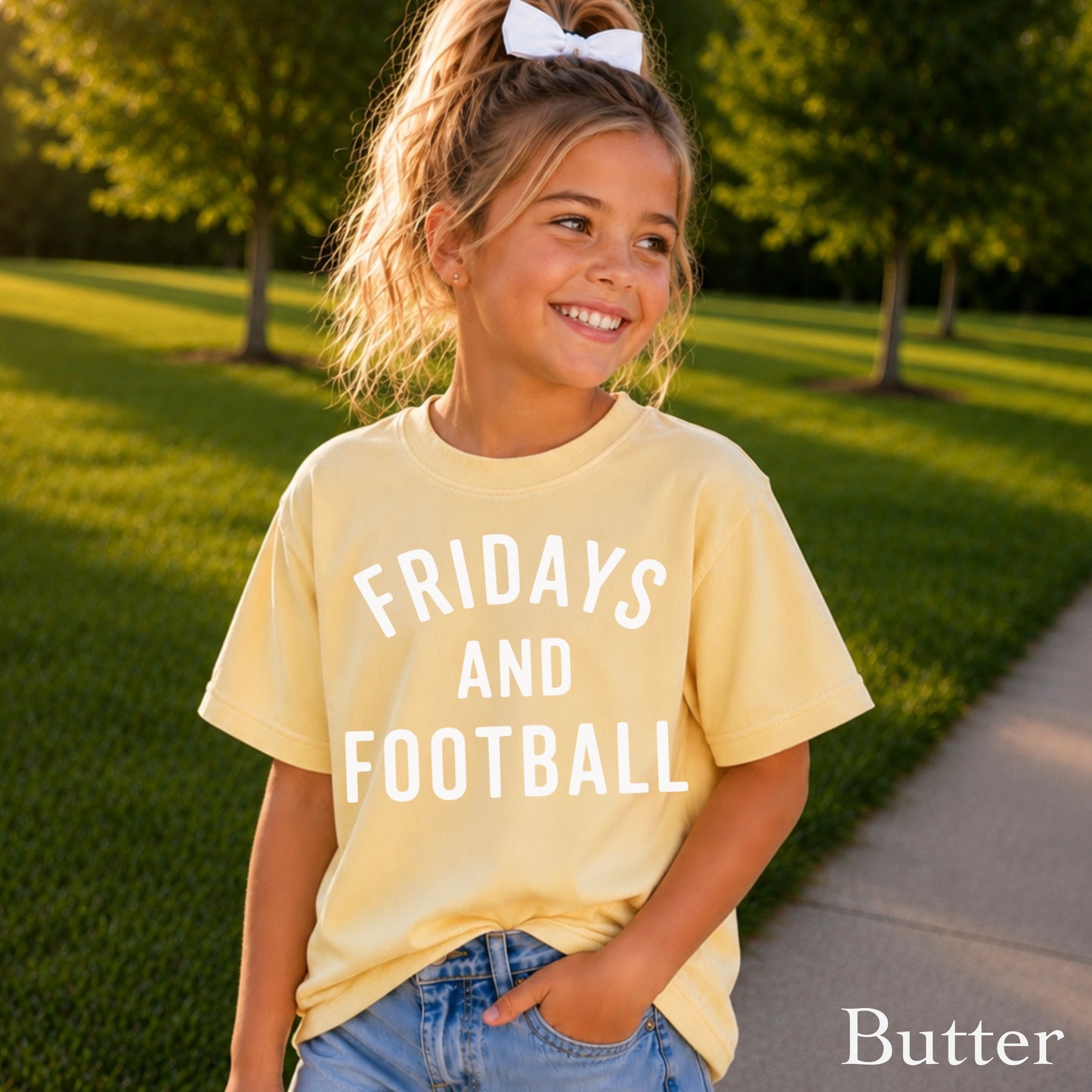 Fridays And Football Youth Comfort Color T-Shirt