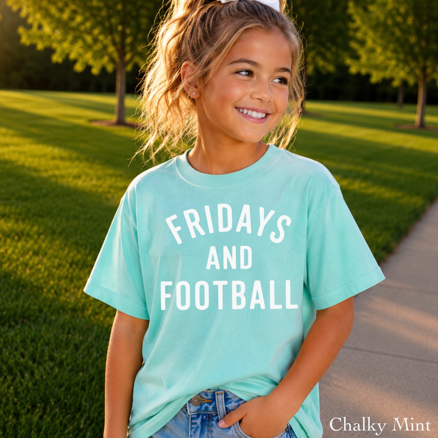 Fridays And Football Youth Comfort Color T-Shirt