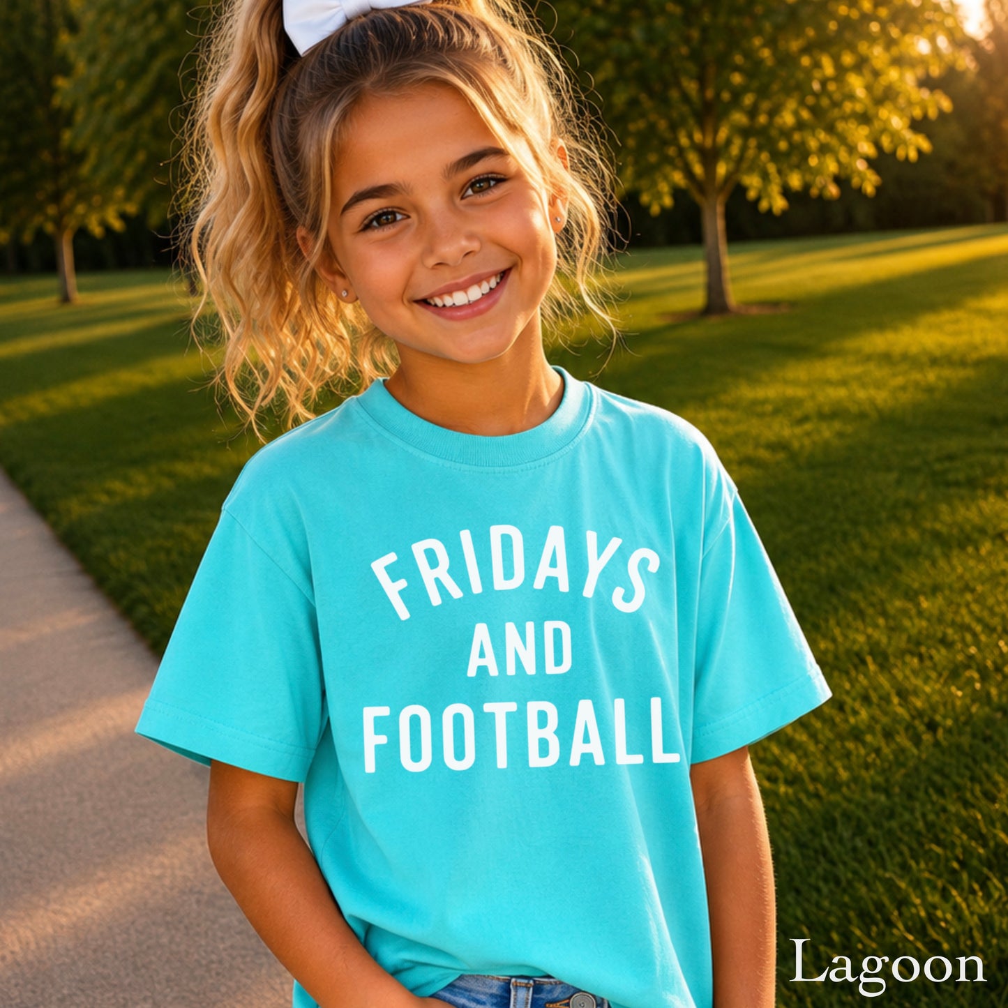 Fridays And Football Youth Comfort Color T-Shirt