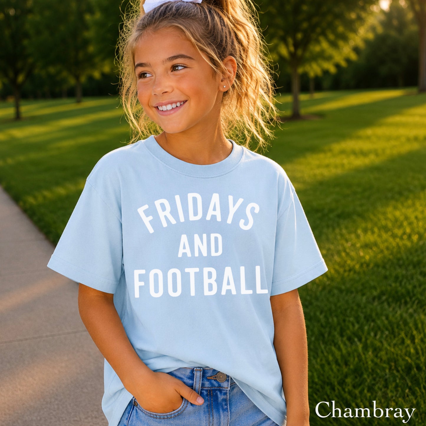 Fridays And Football Youth Comfort Color T-Shirt